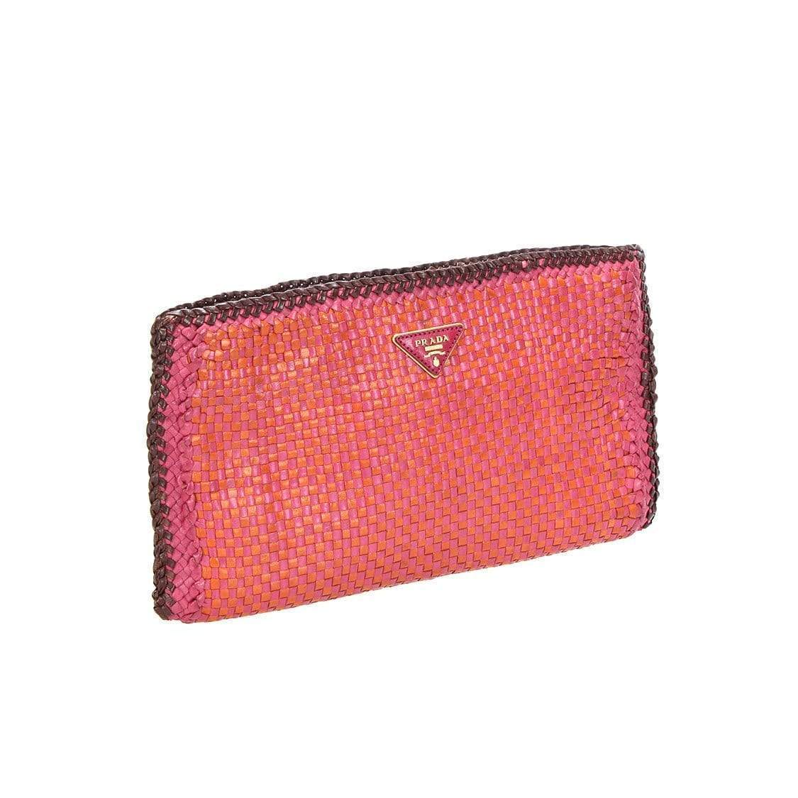 Prada Prada Madras Leather Clutch Bag