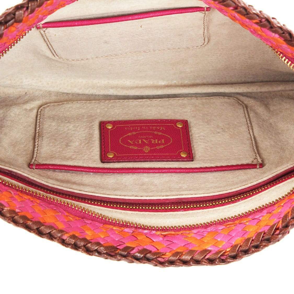 Prada Prada Madras Leather Clutch Bag