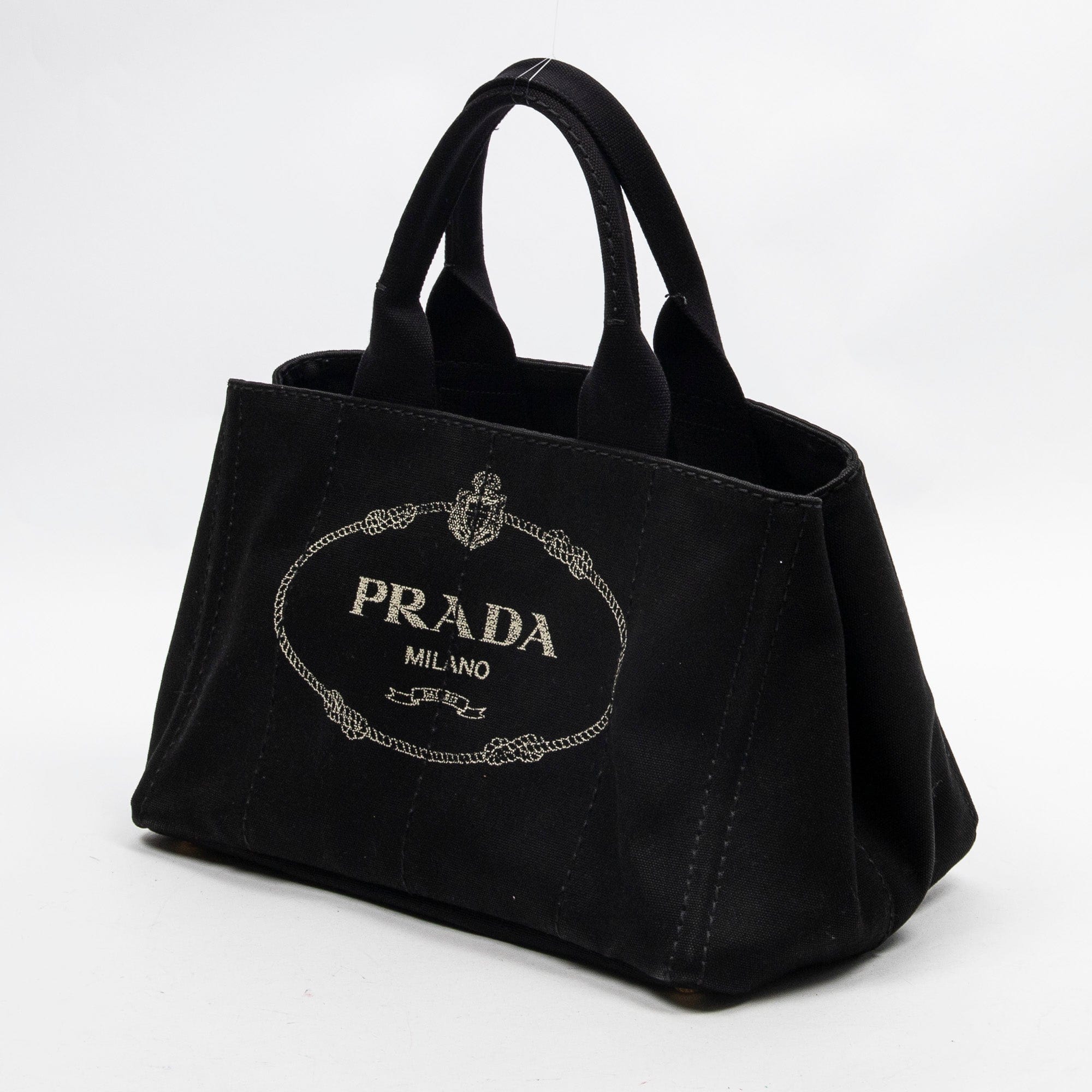 Prada Prada Medium Canapa Tote Black Handbag - AWL2328