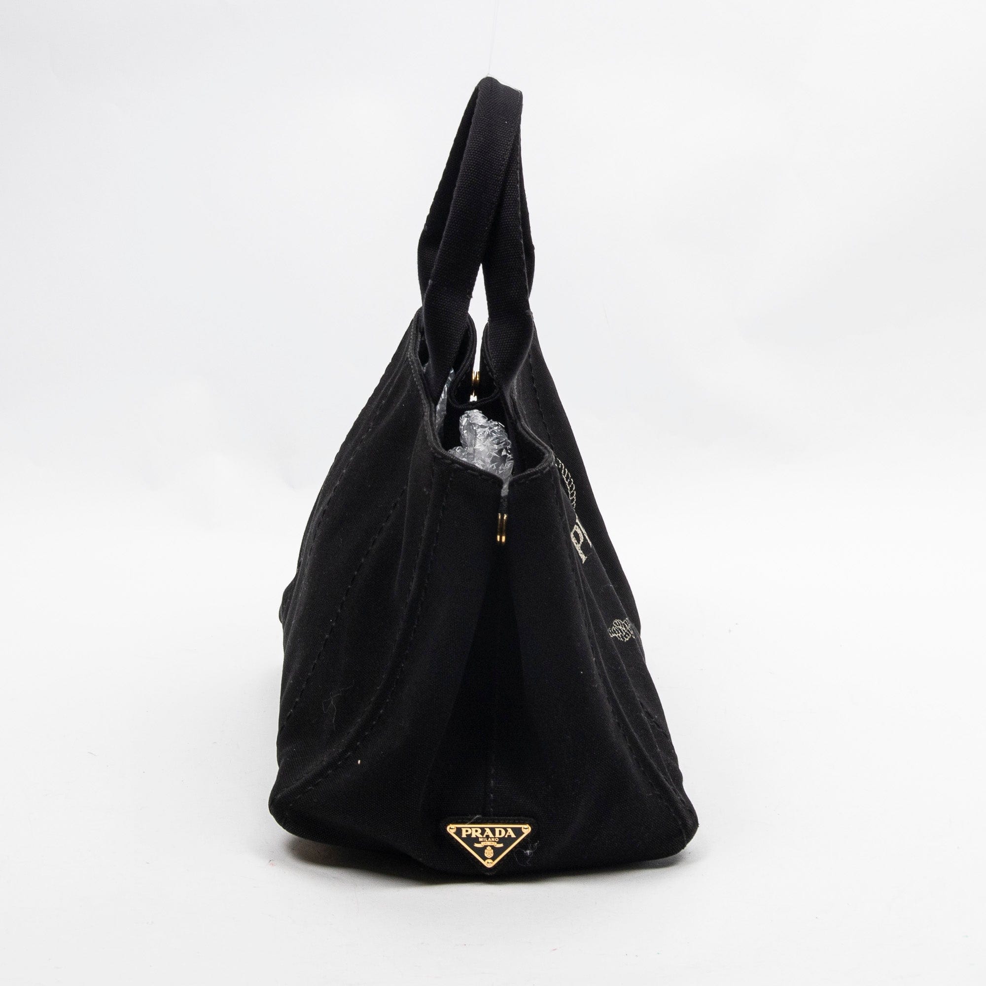 Prada Prada Medium Canapa Tote Black Handbag - AWL2328