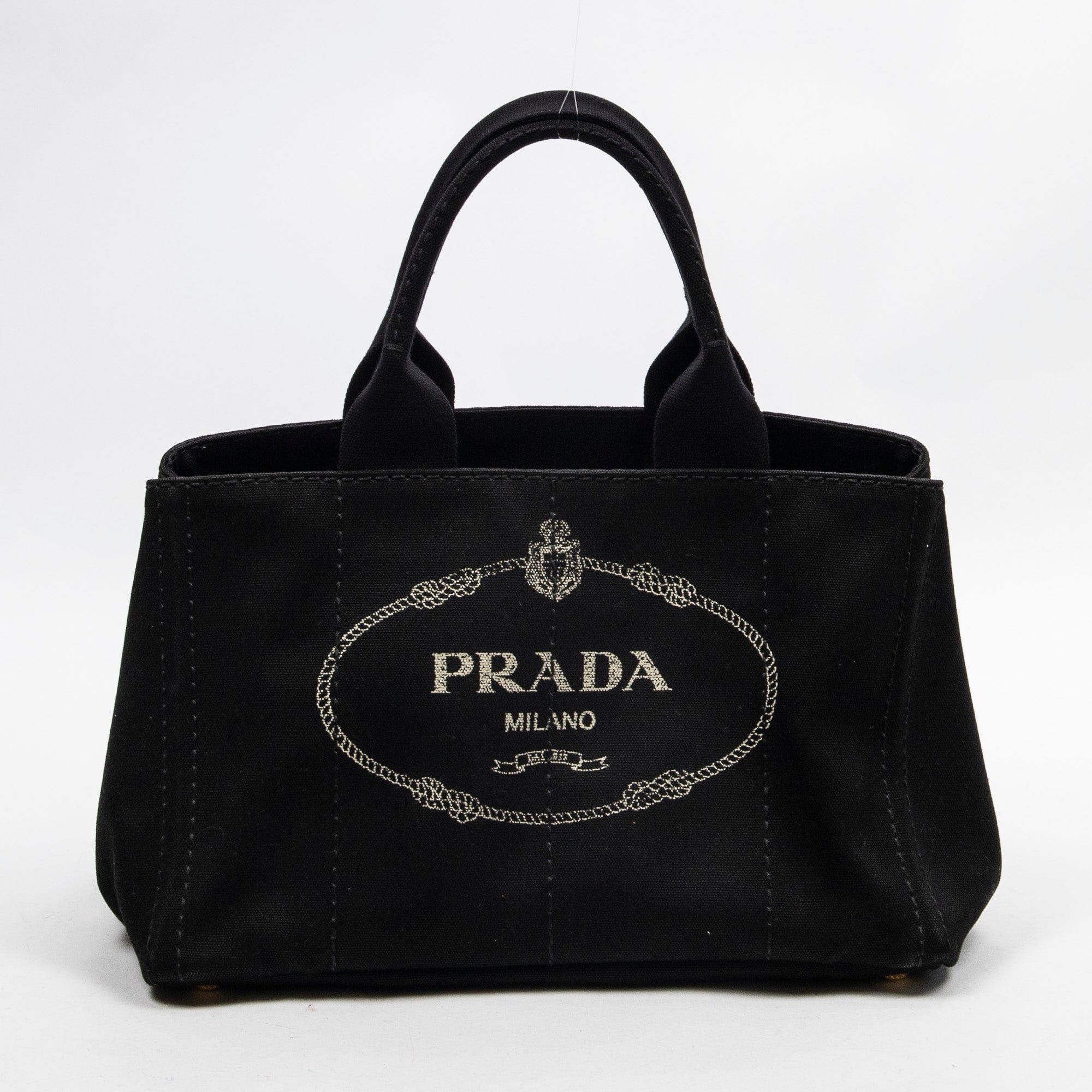 Prada Prada Medium Canapa Tote Black Handbag - AWL2328