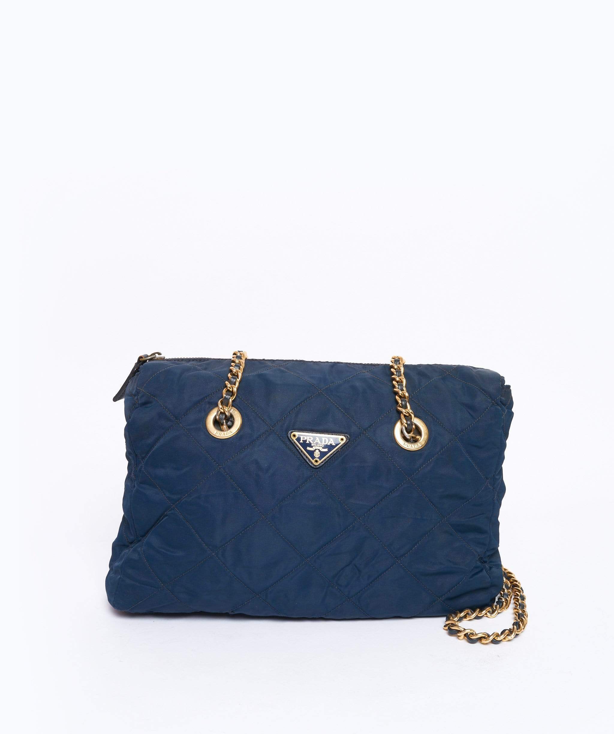 Prada Prada Navy Nylon Quilted Shoulder Bag 12