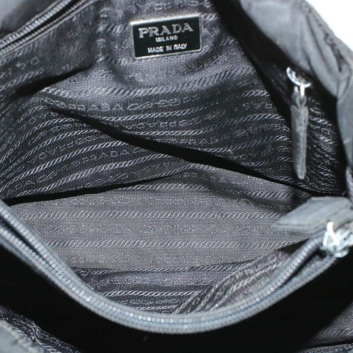 Prada PRADA Nylon Hand Bag Black Auth RD943