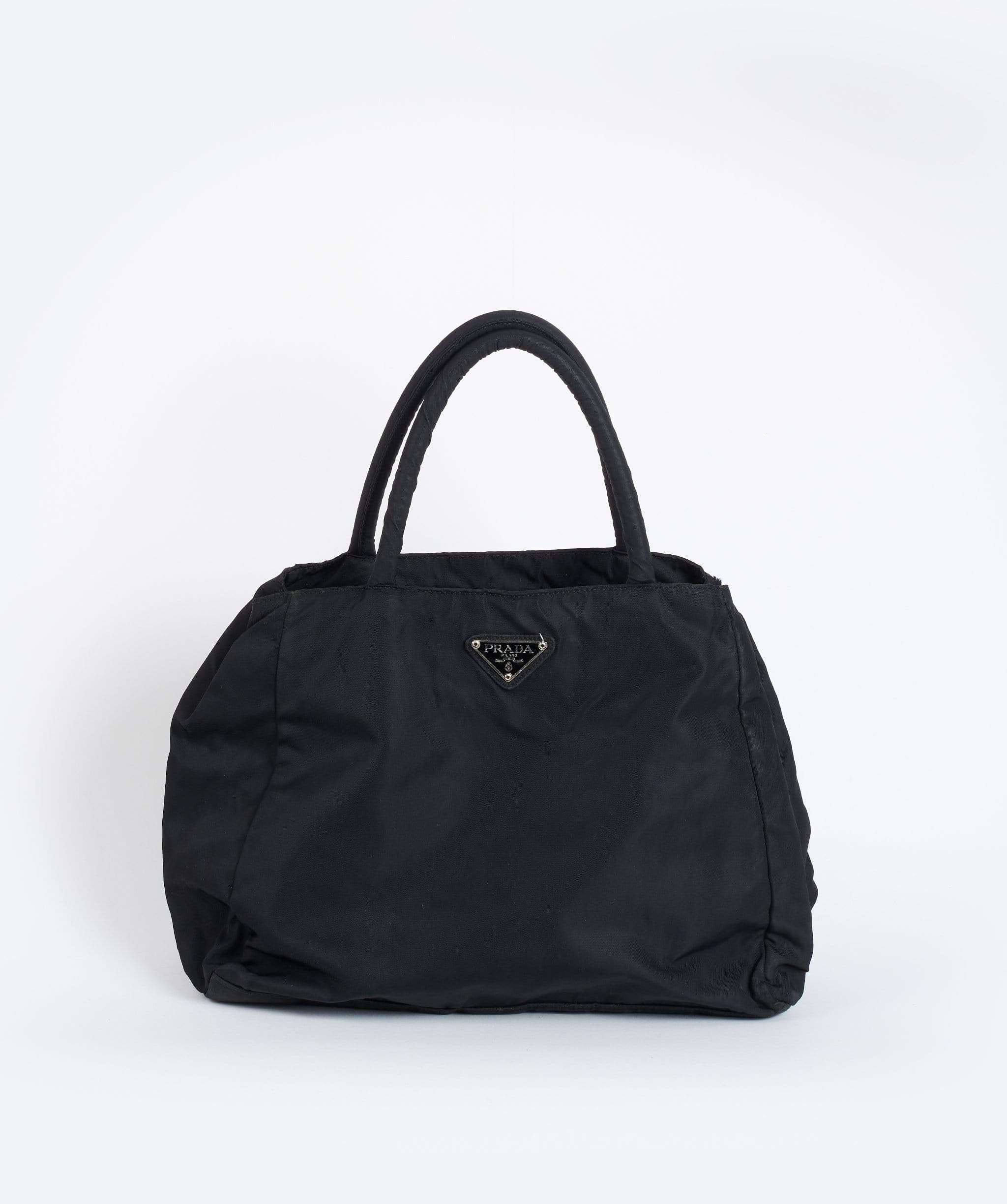 Prada PRADA Nylon Hand Bag Black Auth RD943