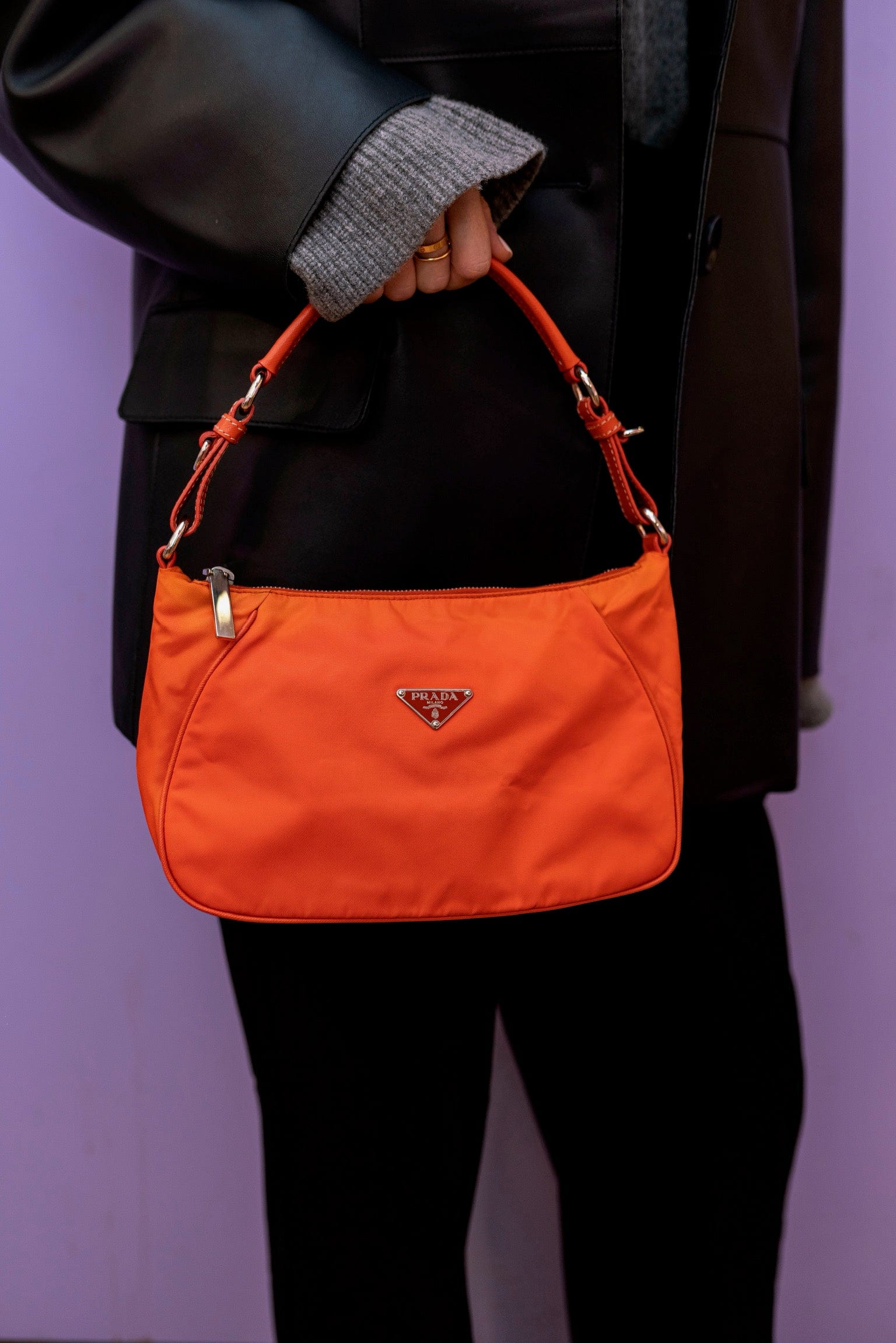 Prada Prada Nylon Orange Pochette ASL2528