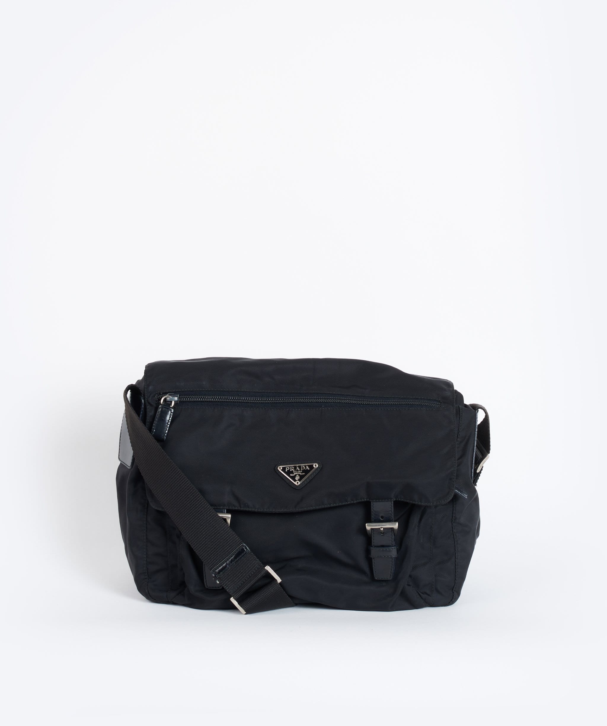 Prada PRADA Nylon Shoulder Bag Black 21