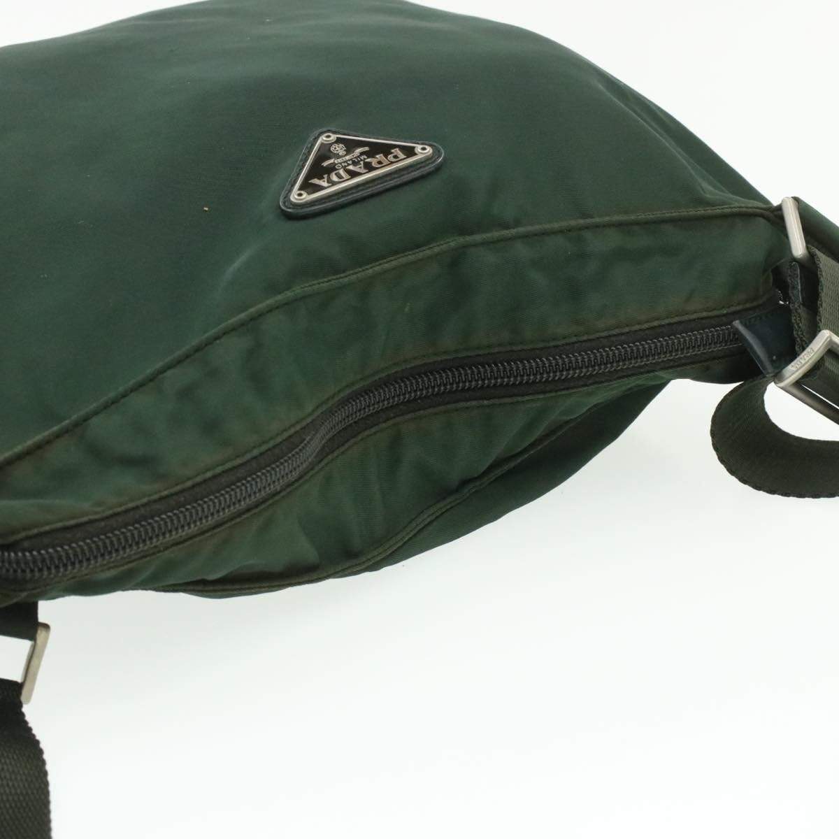 Prada PRADA Nylon Shoulder Bag Green 25