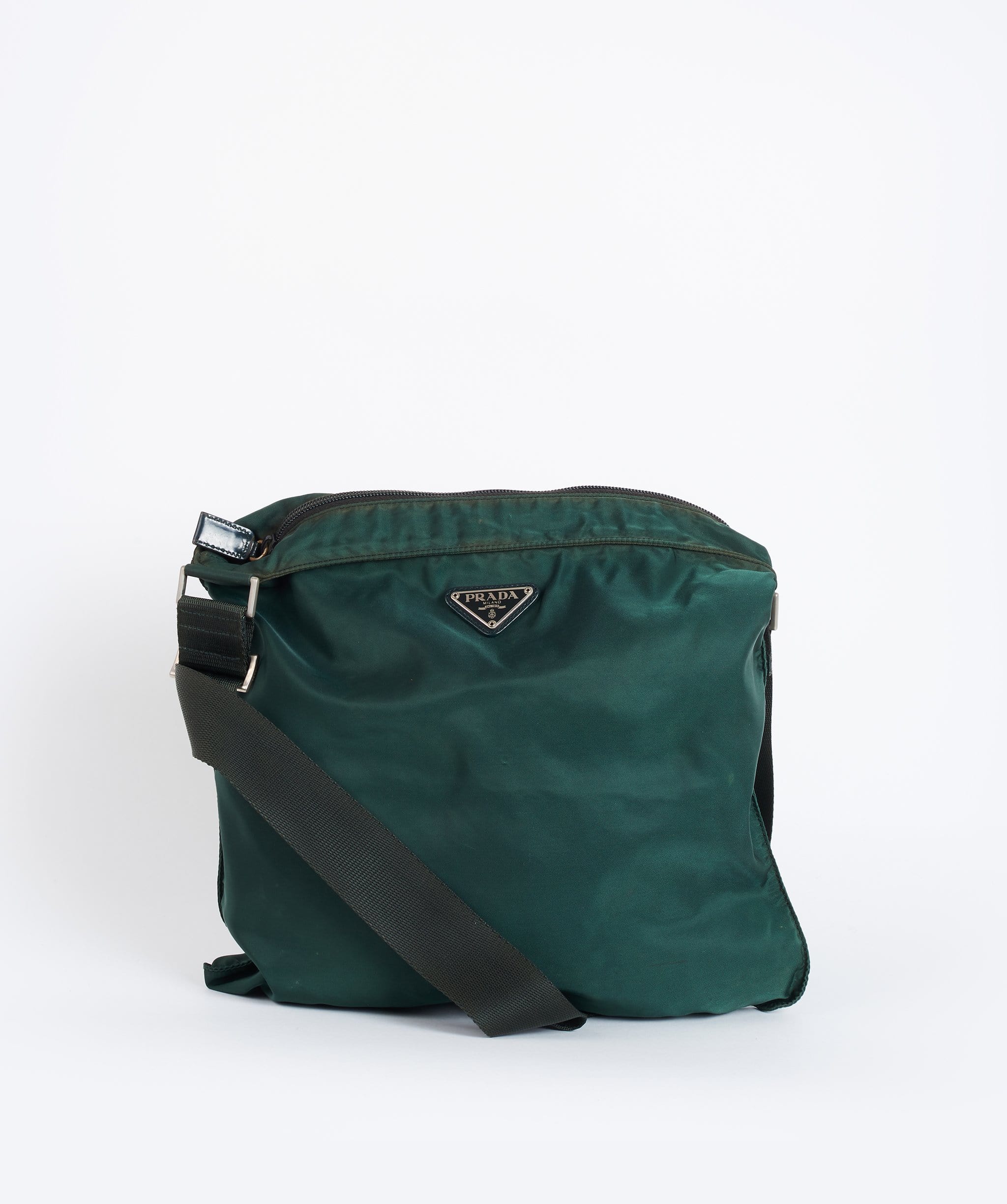 Prada PRADA Nylon Shoulder Bag Green 25