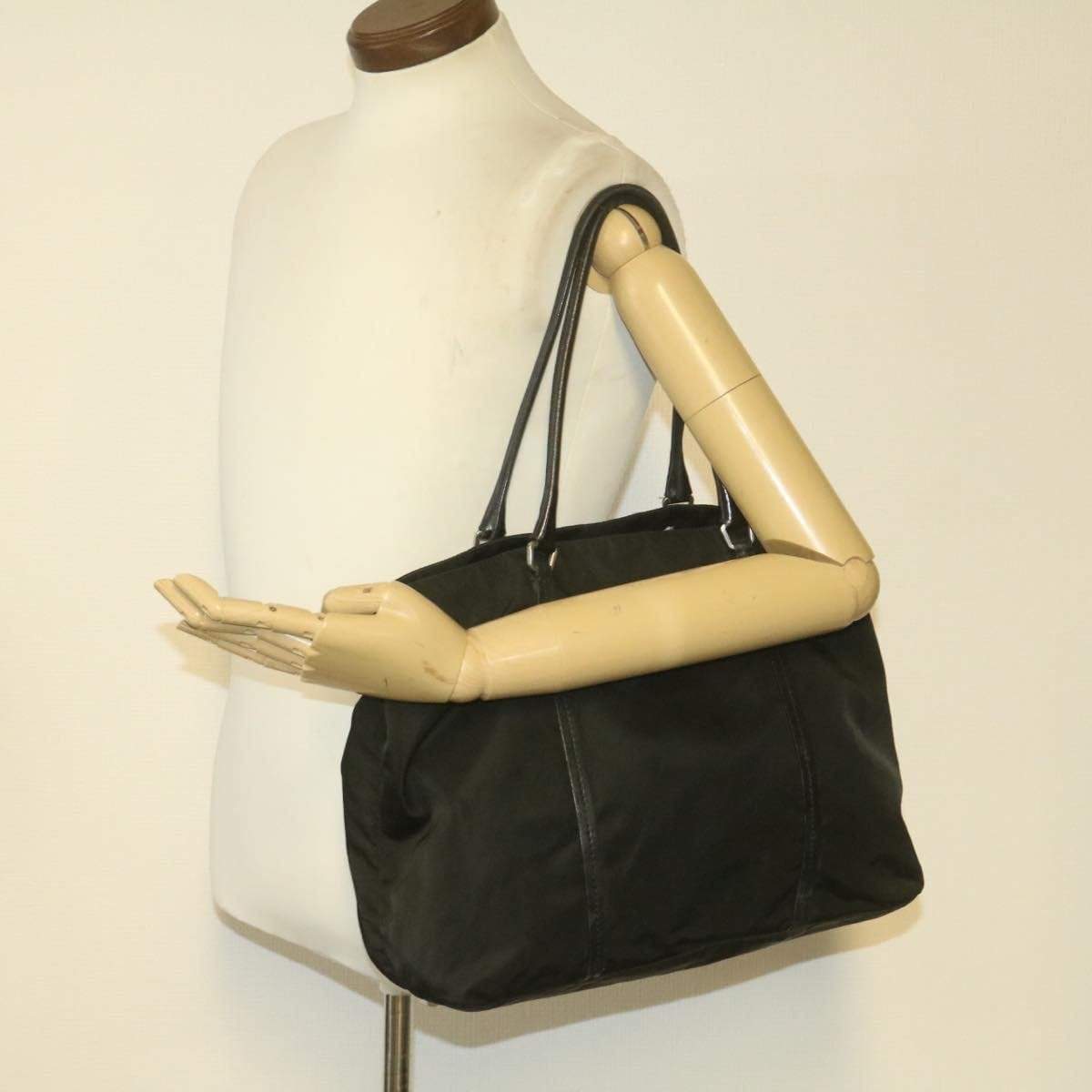 Prada PRADA Nylon Tote Bag Black Auth 21323 MW2769