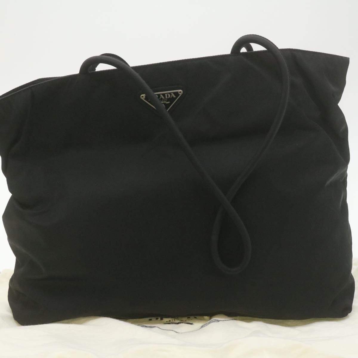 Prada PRADA Nylon Tote Bag Black Auth 21368 MW2768