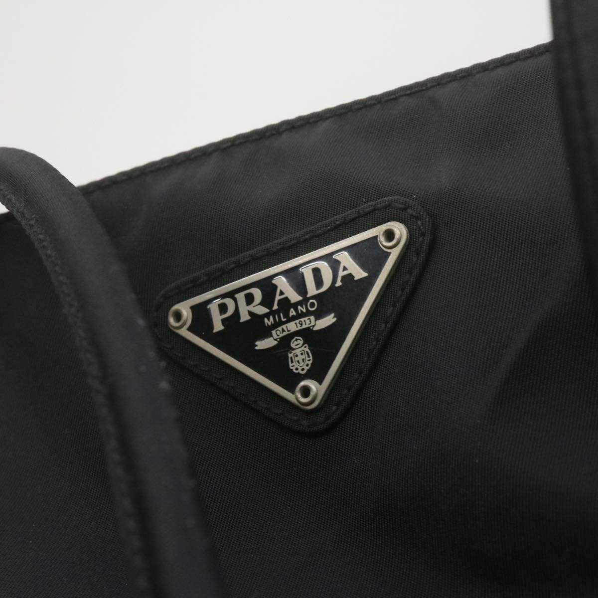 Prada PRADA Nylon Tote Bag Black Auth 21368 MW2768