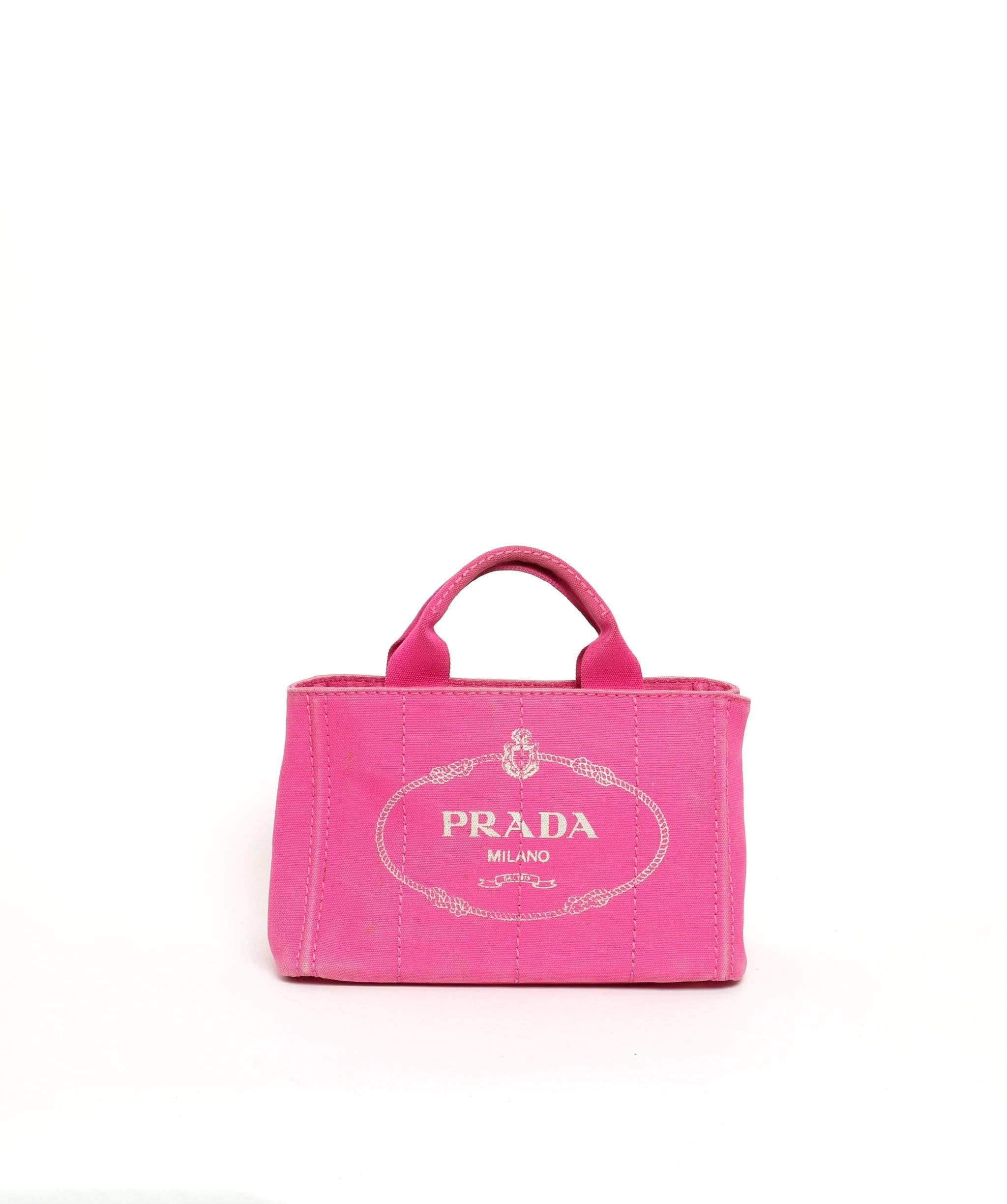 Prada PRADA Pink Canapa Canvas PM Hand Bag