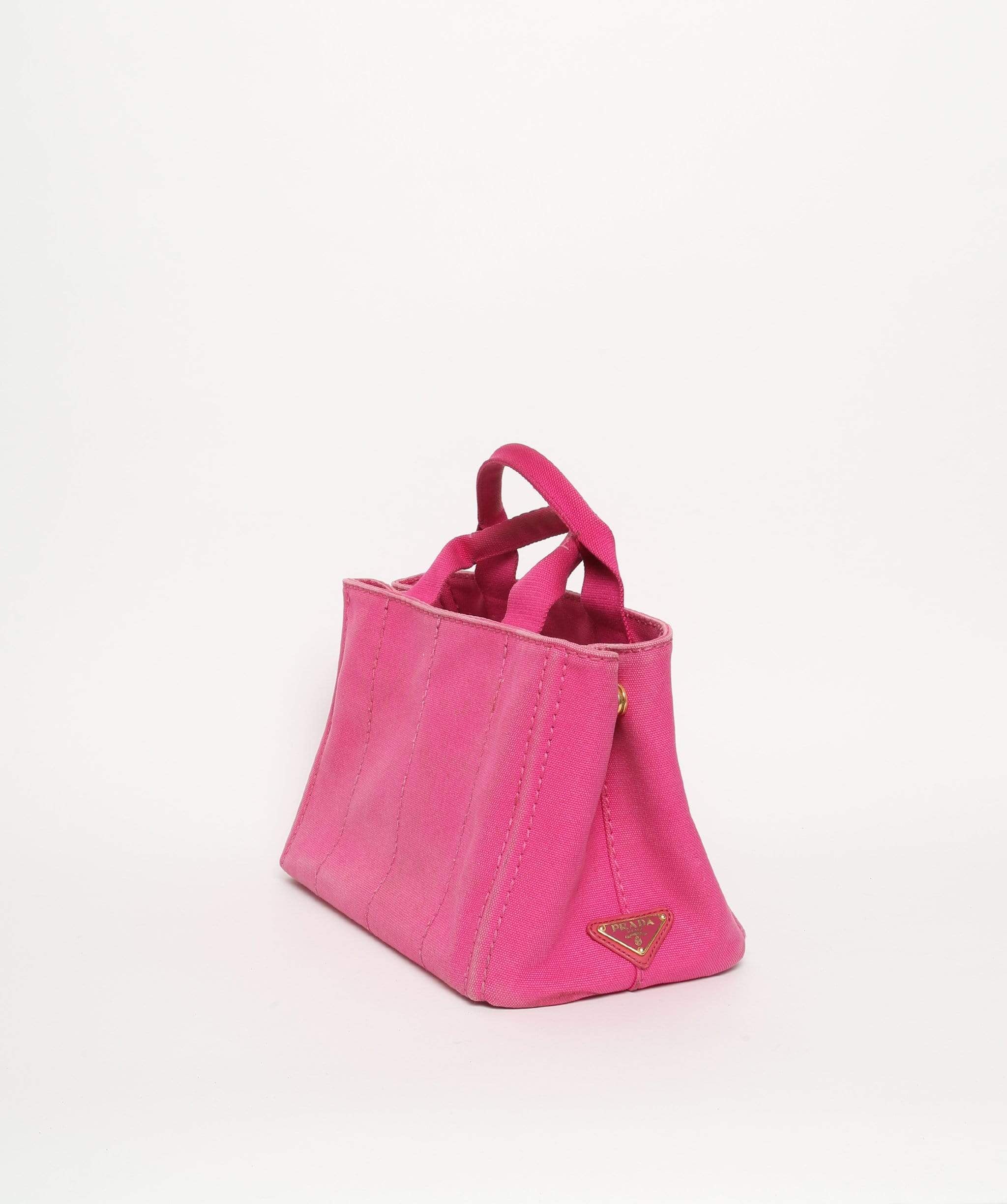 Prada PRADA Pink Canapa Canvas PM Hand Bag