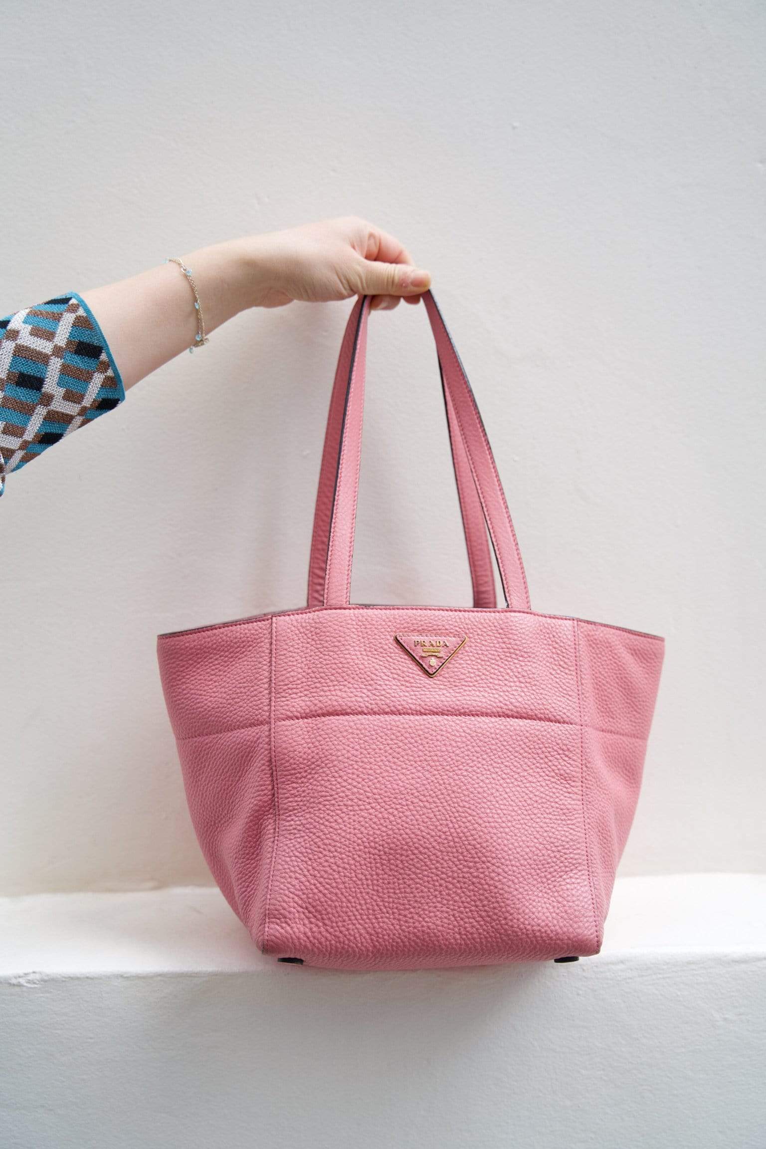 Prada Prada Pink Leather Soft Tote Bag - AGL1402