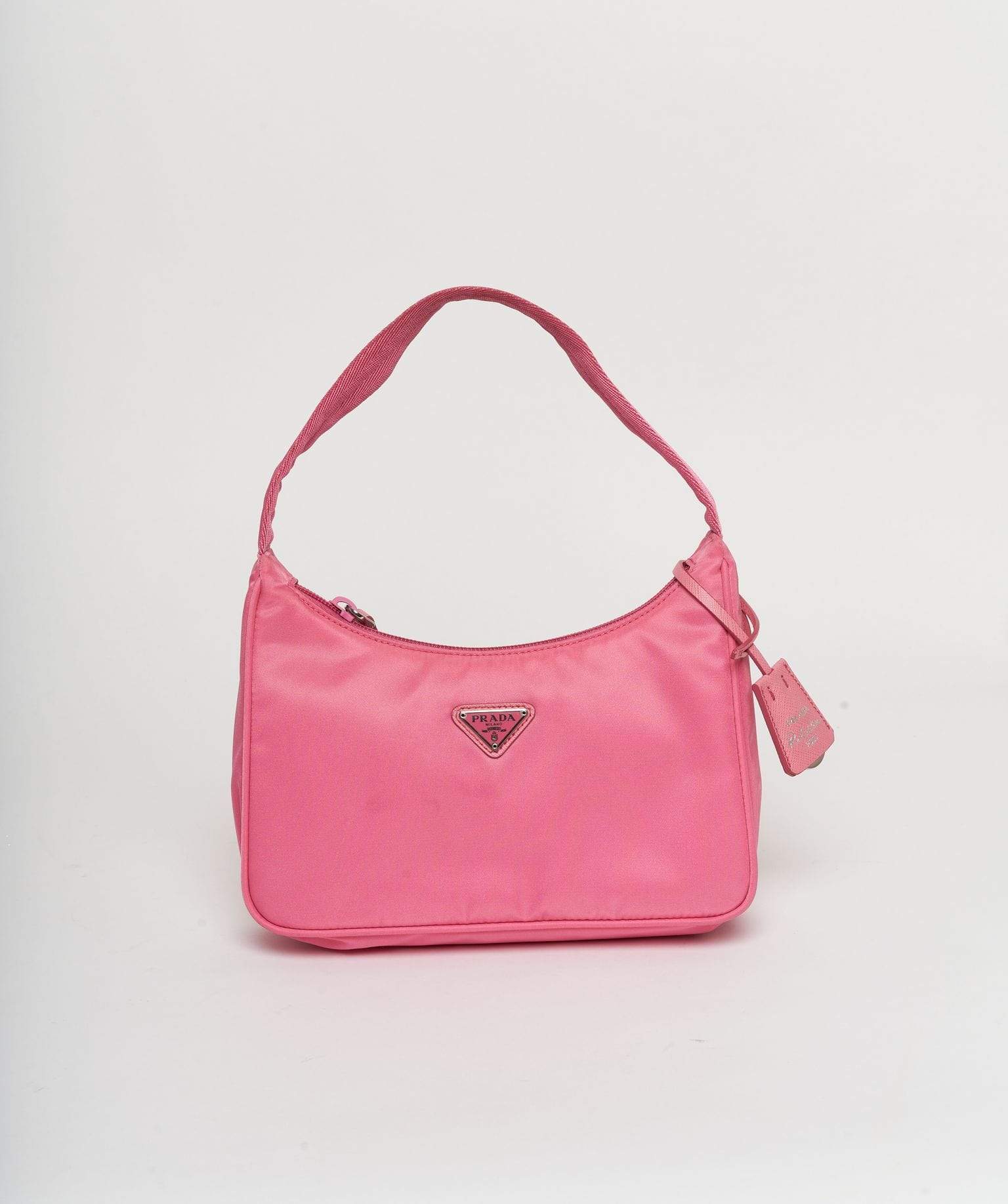 Prada Prada Pink Nylon Pochette Bag