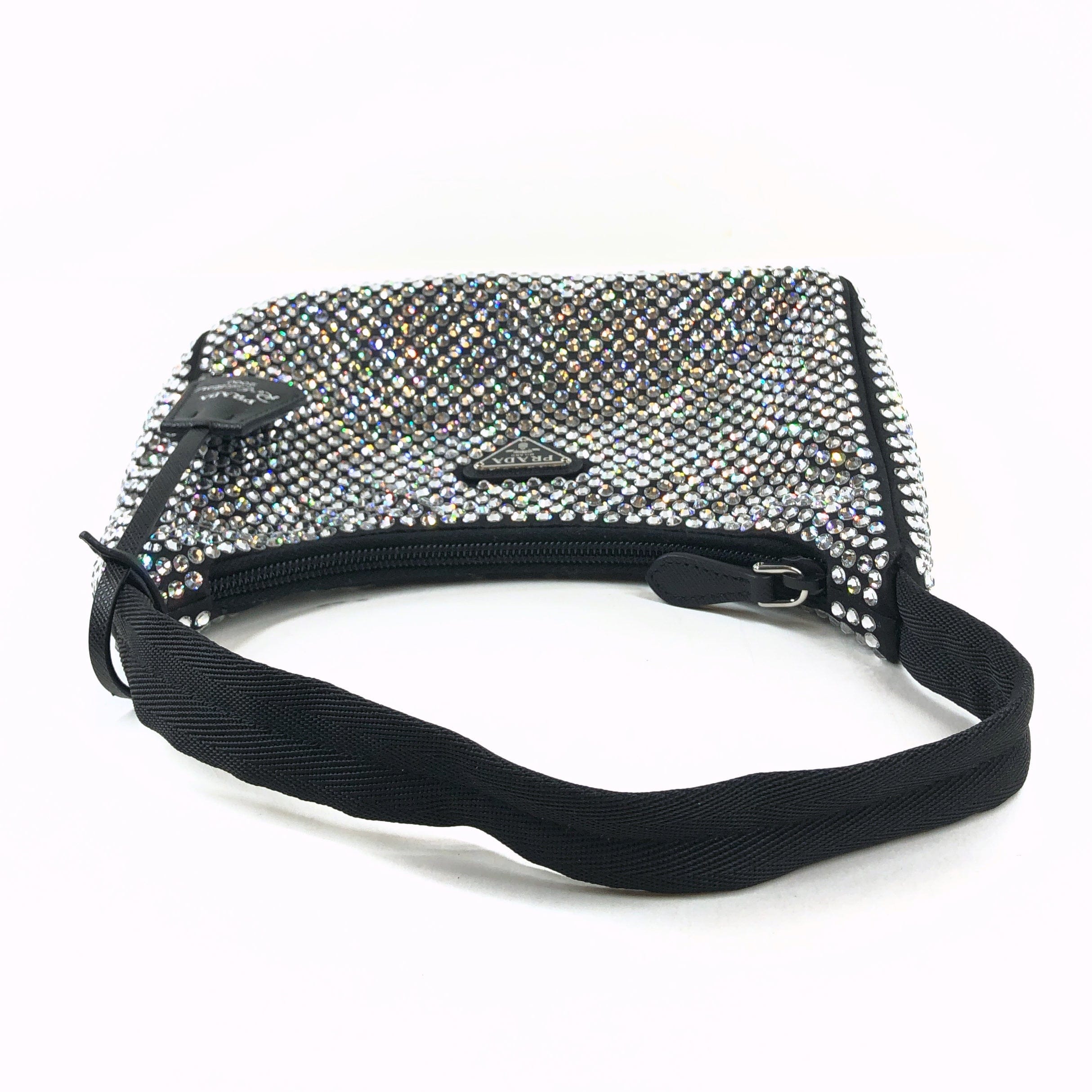 Prada Prada Re-Edition 2000 Allover Crystal-Embellished Shoulder Bag PXL2333