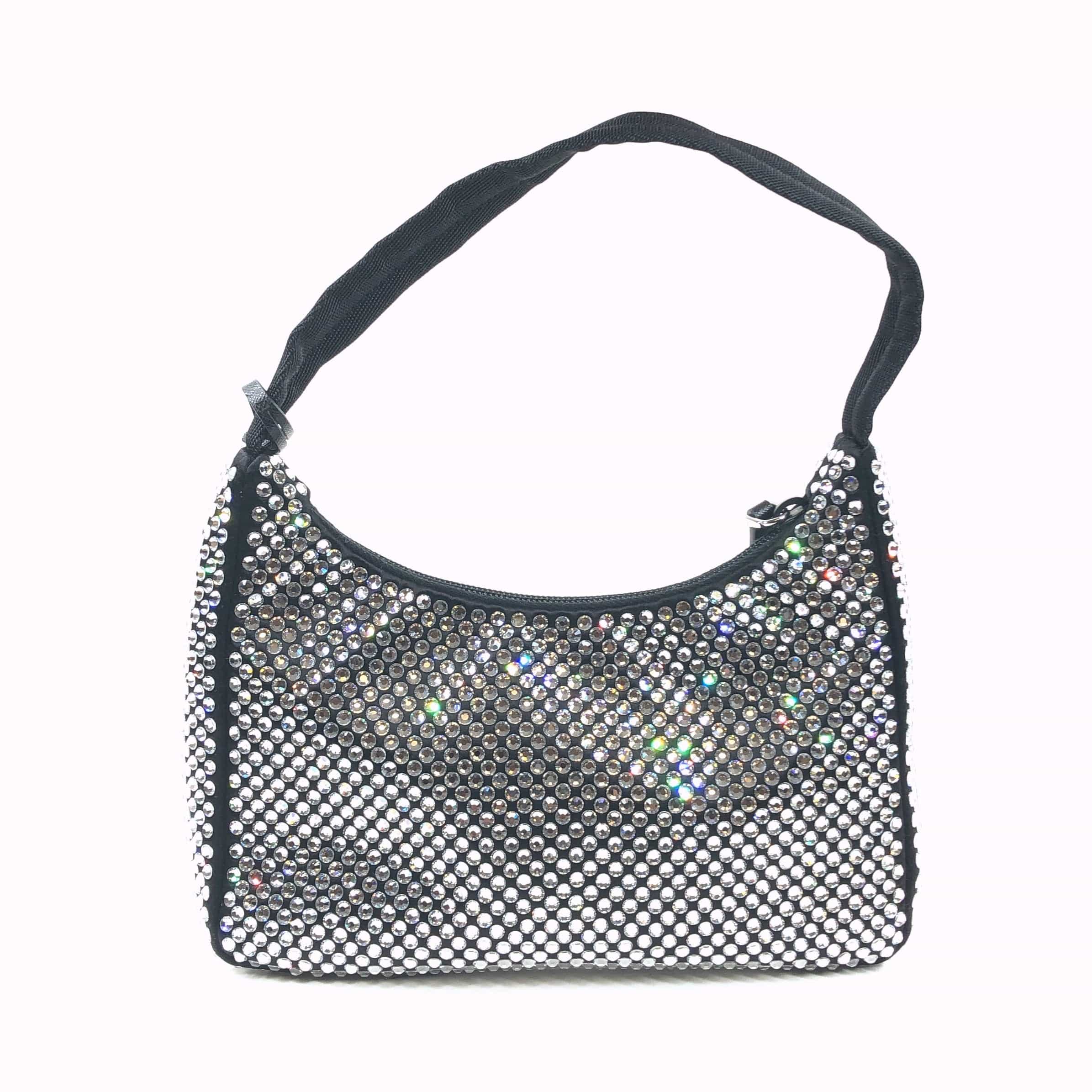 Prada Prada Re-Edition 2000 Allover Crystal-Embellished Shoulder Bag PXL2333