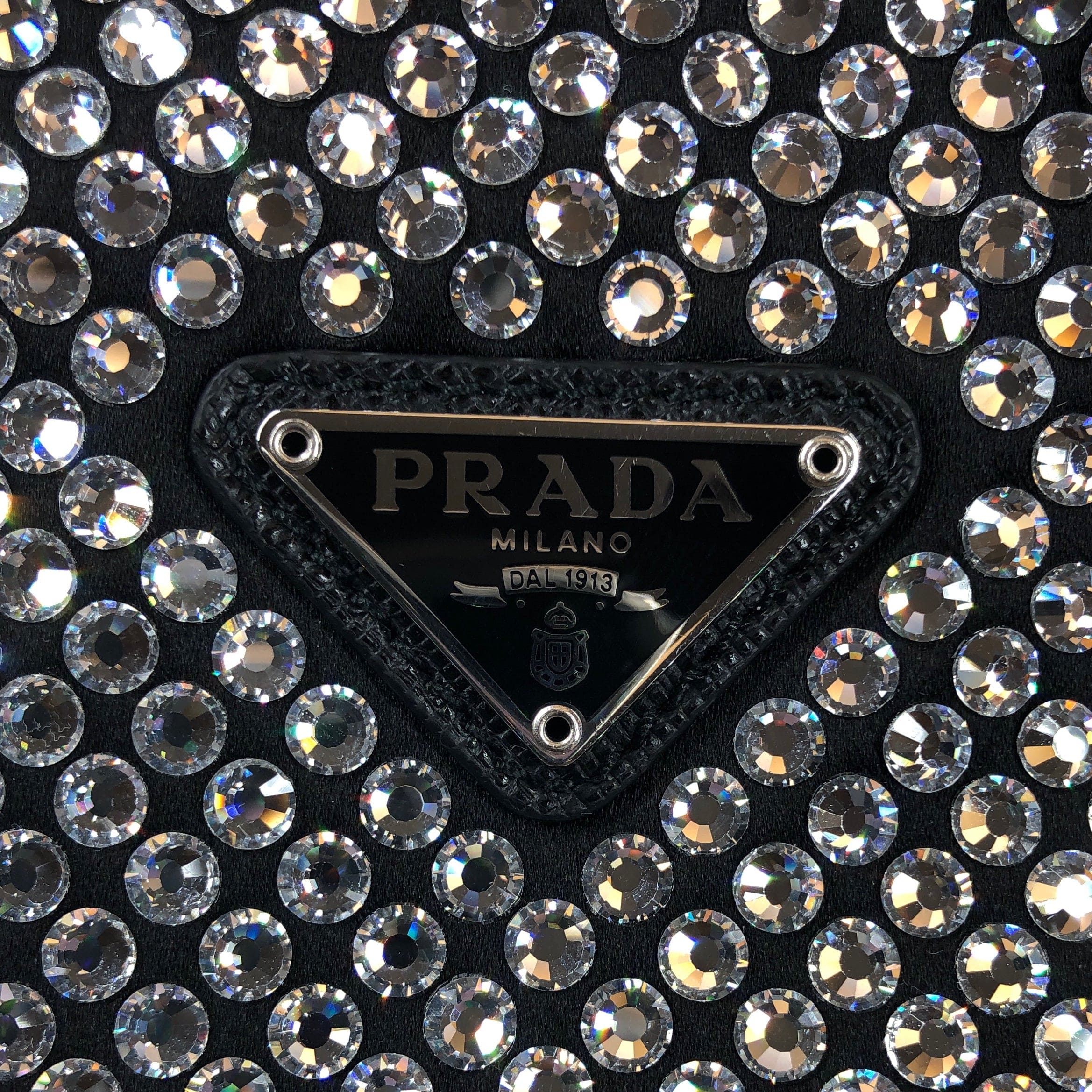 Prada Prada Re-Edition 2000 Allover Crystal-Embellished Shoulder Bag PXL2333