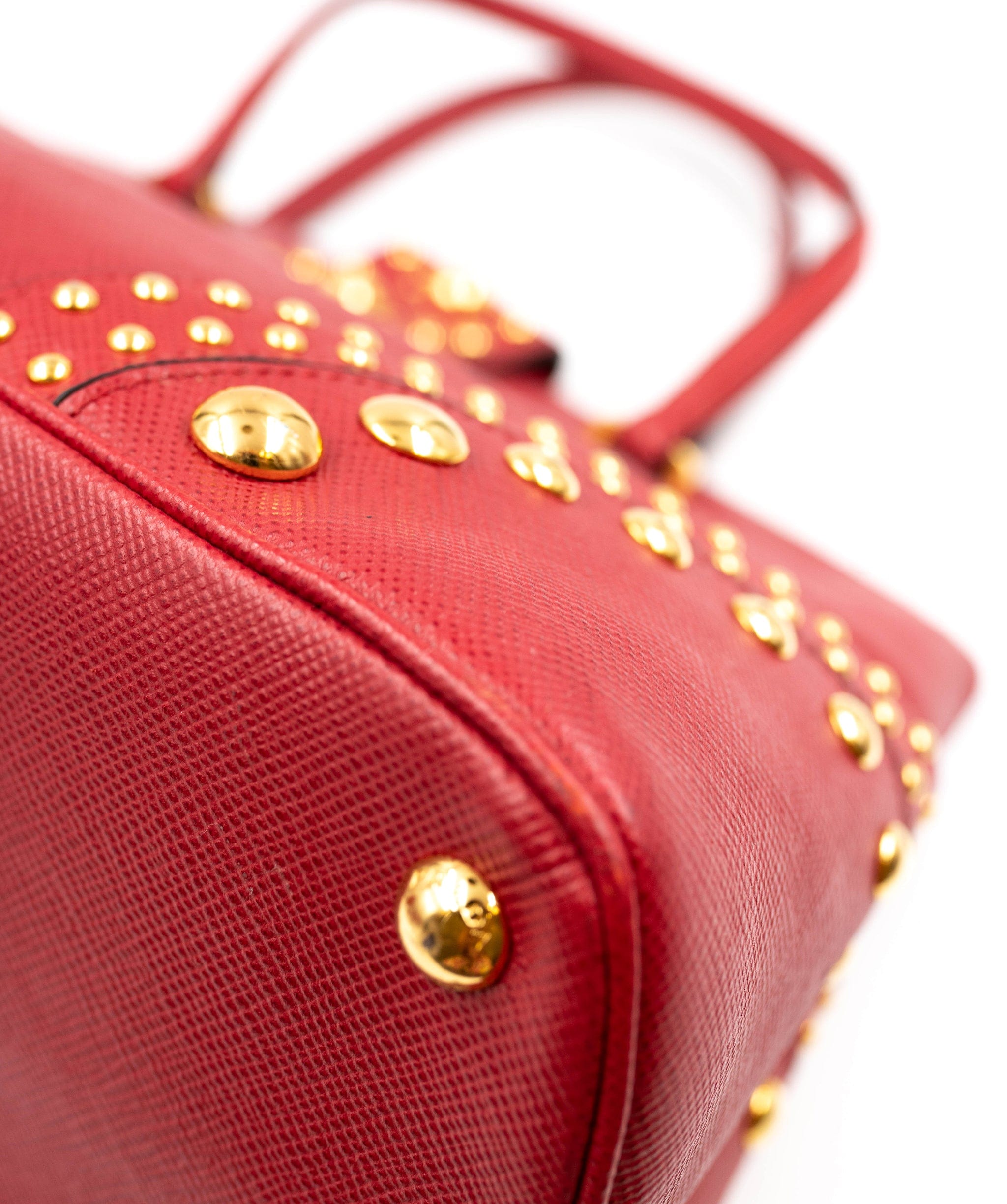 Prada Prada red tote with gold stud Limited edition AGC1344