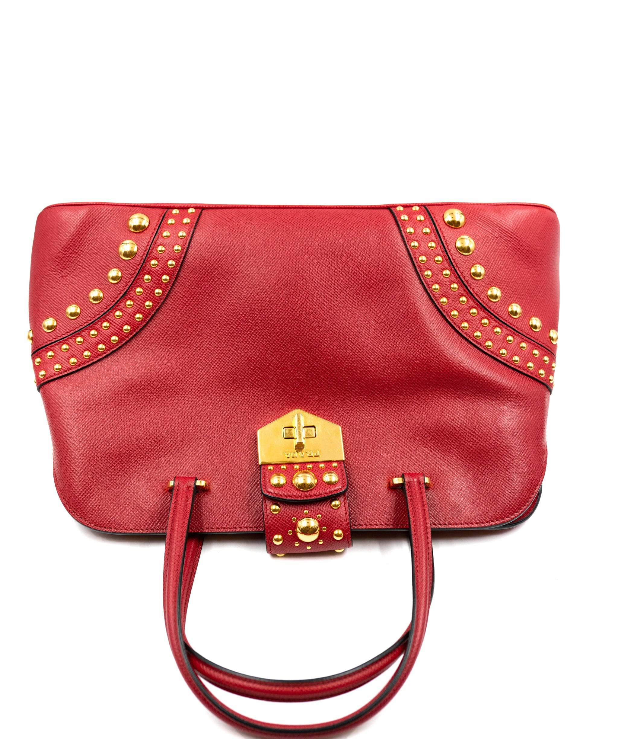 Prada Prada red tote with gold stud Limited edition AGC1344