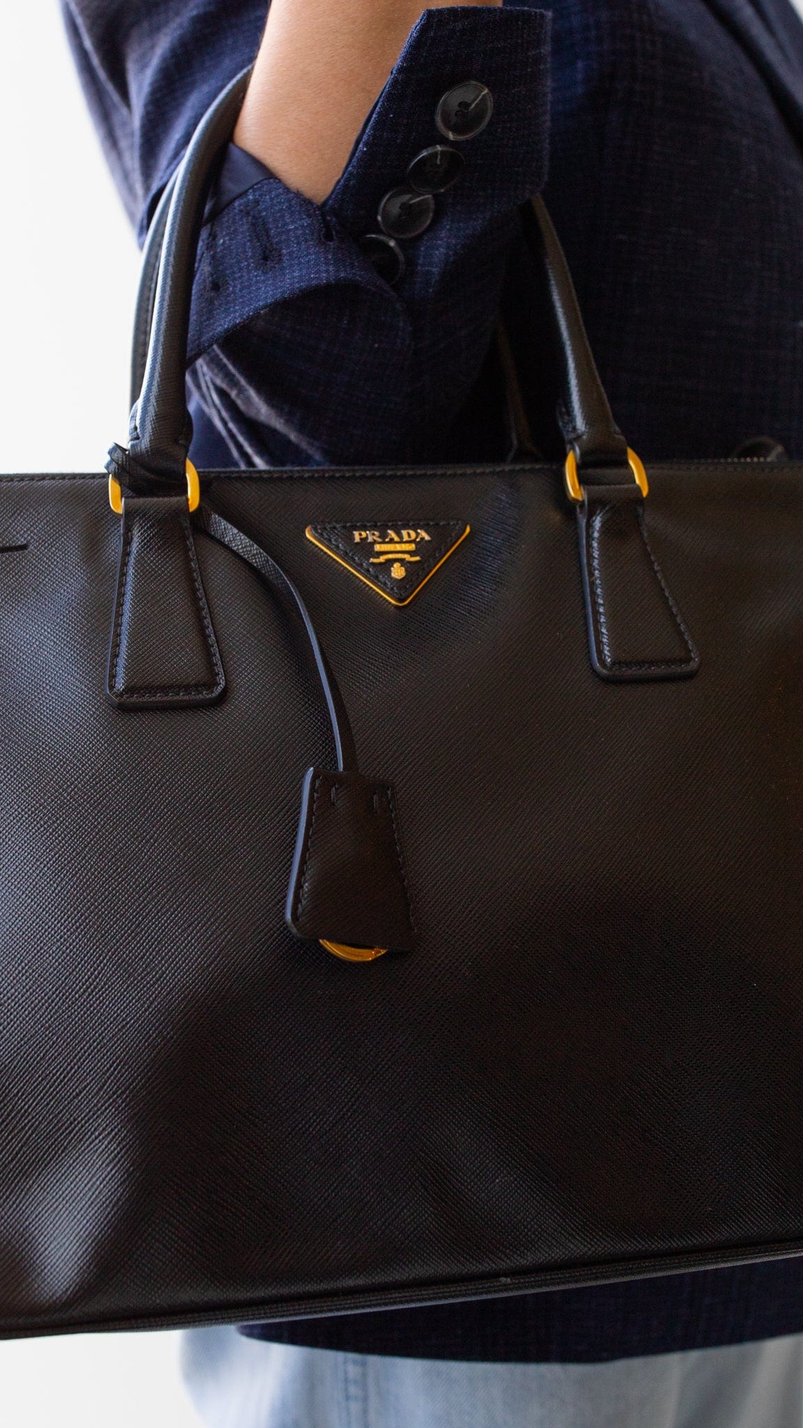 Prada Prada Saffiano Double Zip Galleria Tote Bag RJL1226