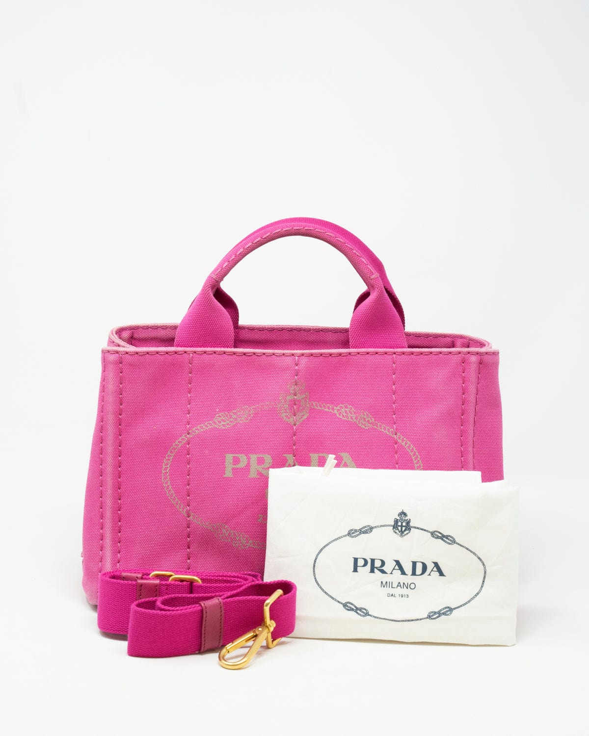 Prada Prada Small Canapa Tote Fuschia Canvas - AWL2654