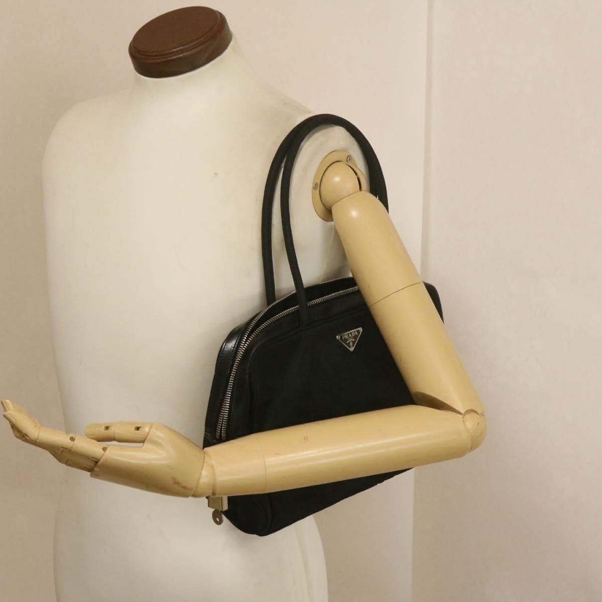 Prada Prada Top Handle Black Nylon Hand bag with Padlock 31