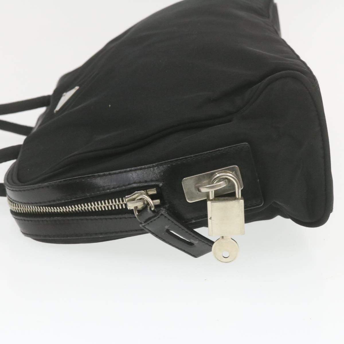 Prada Prada Top Handle Black Nylon Hand bag with Padlock 31