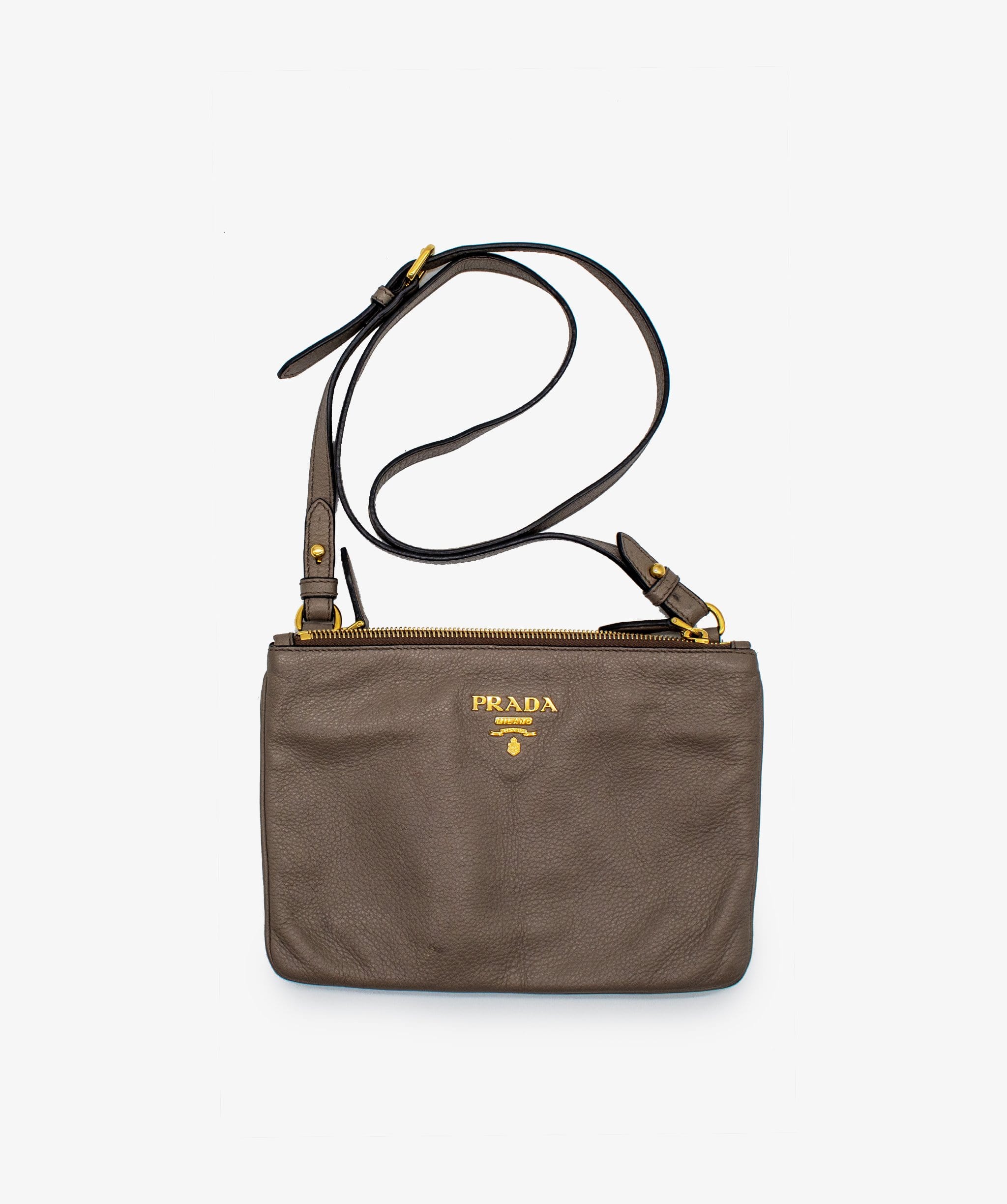 Prada Prada Vitello Daino Double Zip Crossbody bag