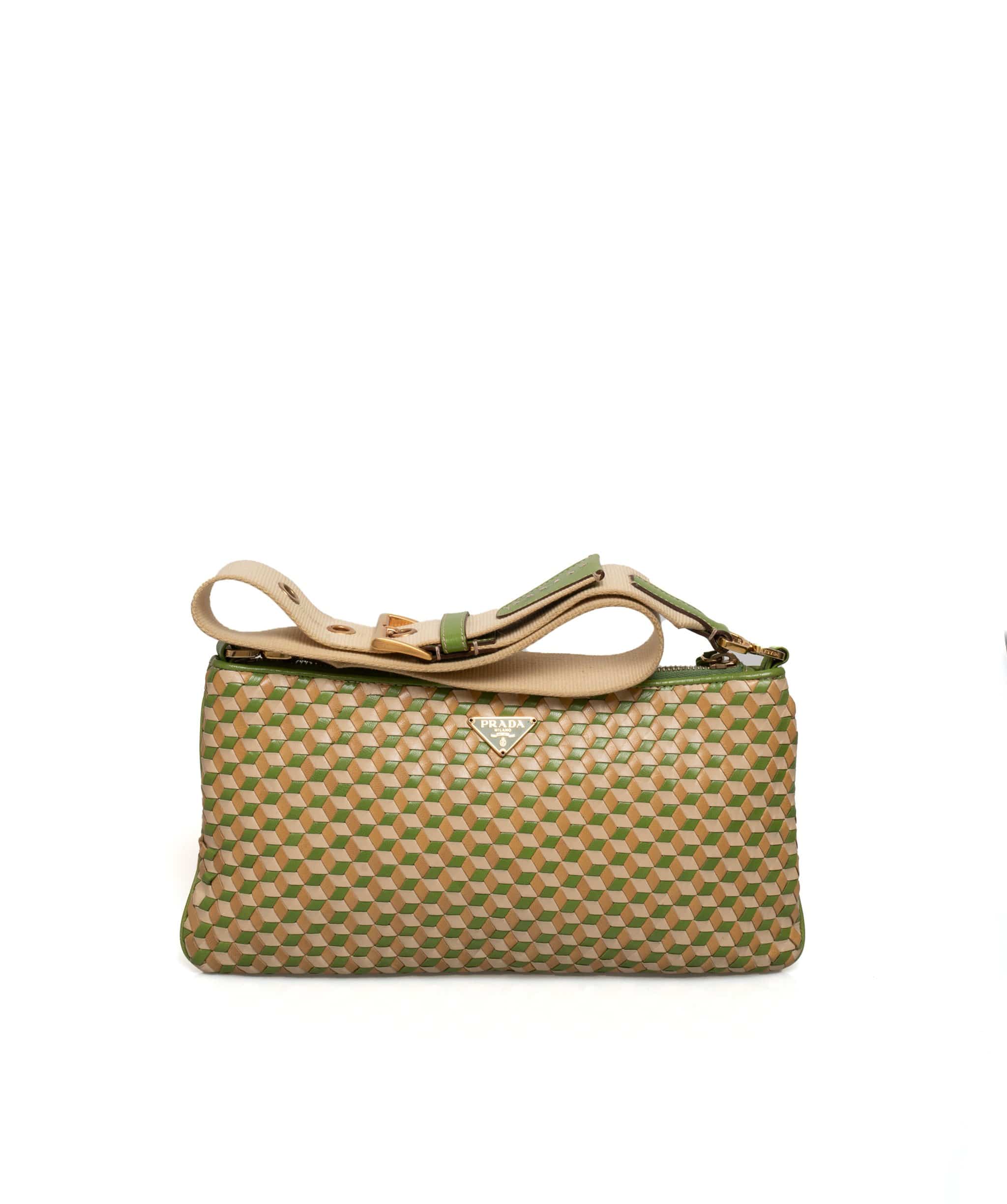 Prada Prada Woven Leather Pochette Bag - AGL1430