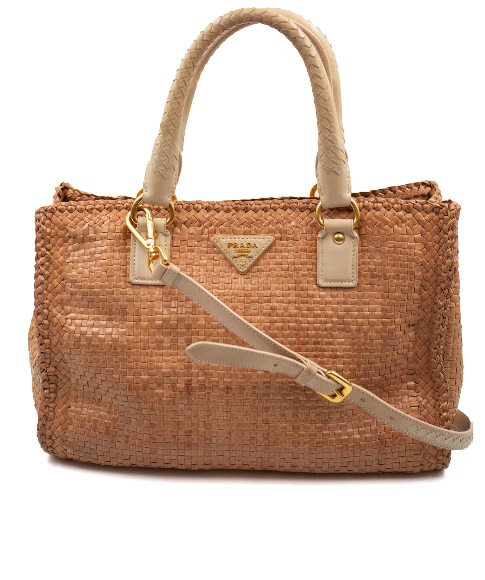 Prada Prada Woven Madras Tote - AWC1678