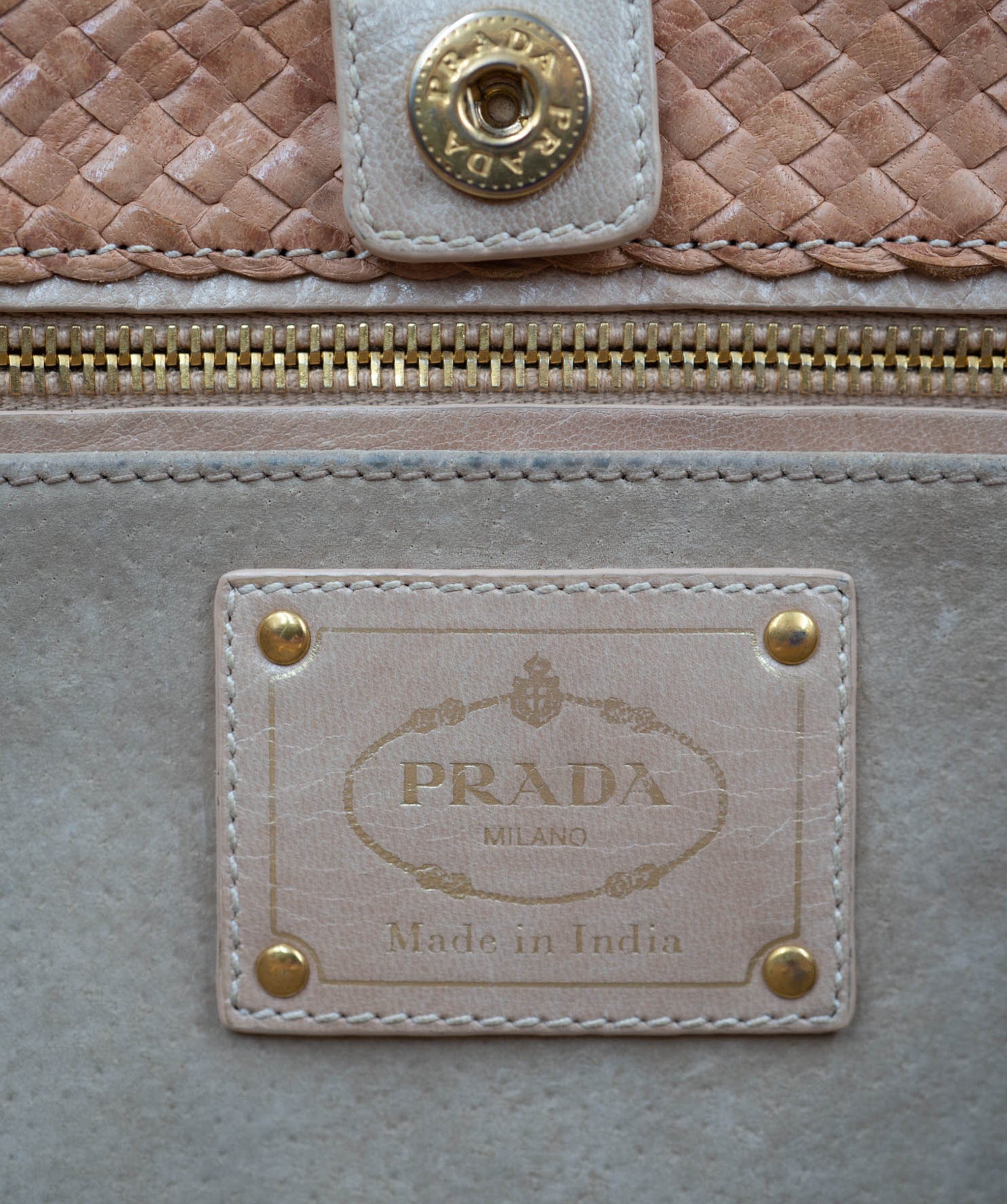 Prada Prada Woven Madras Tote - AWC1678