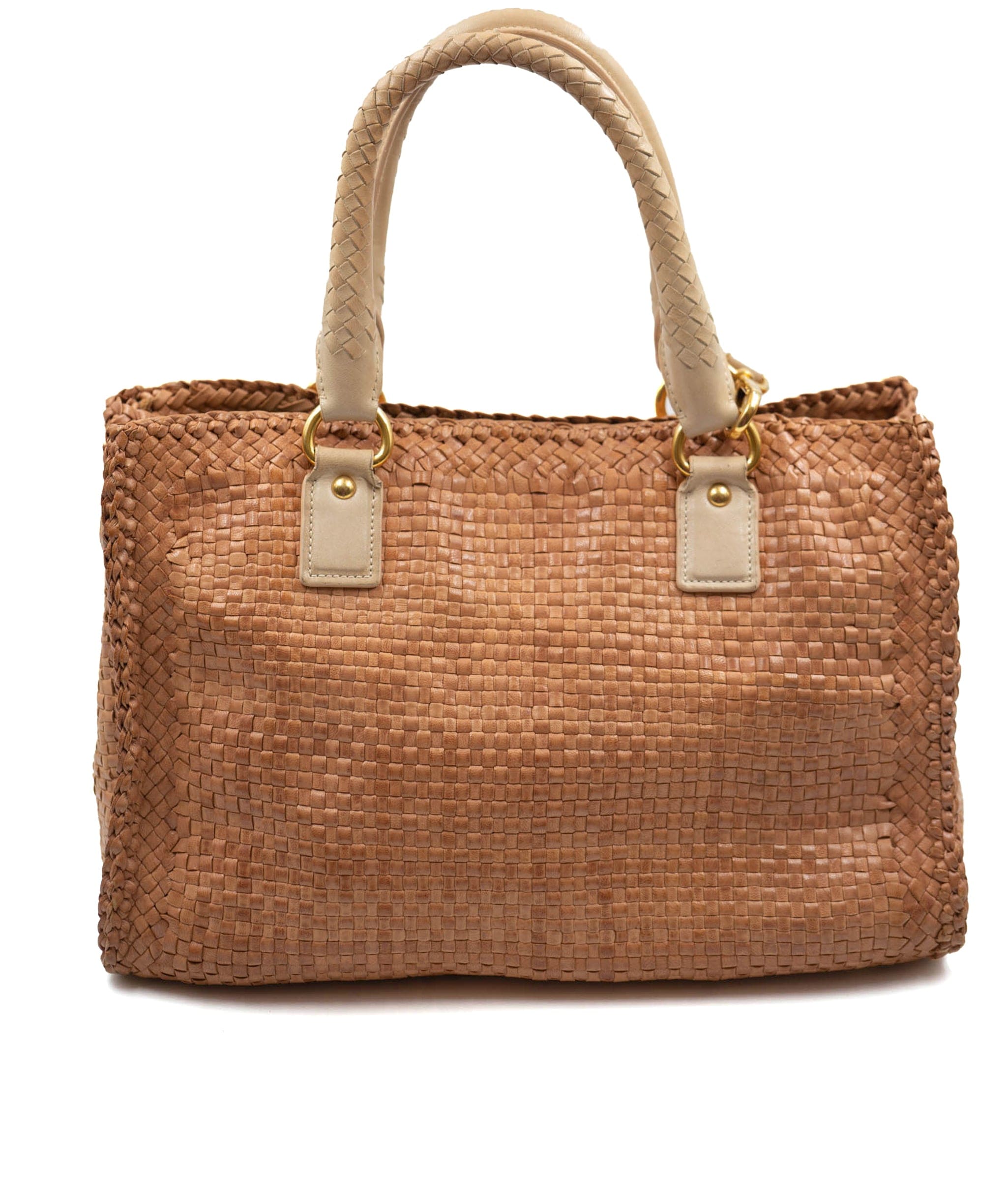 Prada Prada Woven Madras Tote - AWC1678