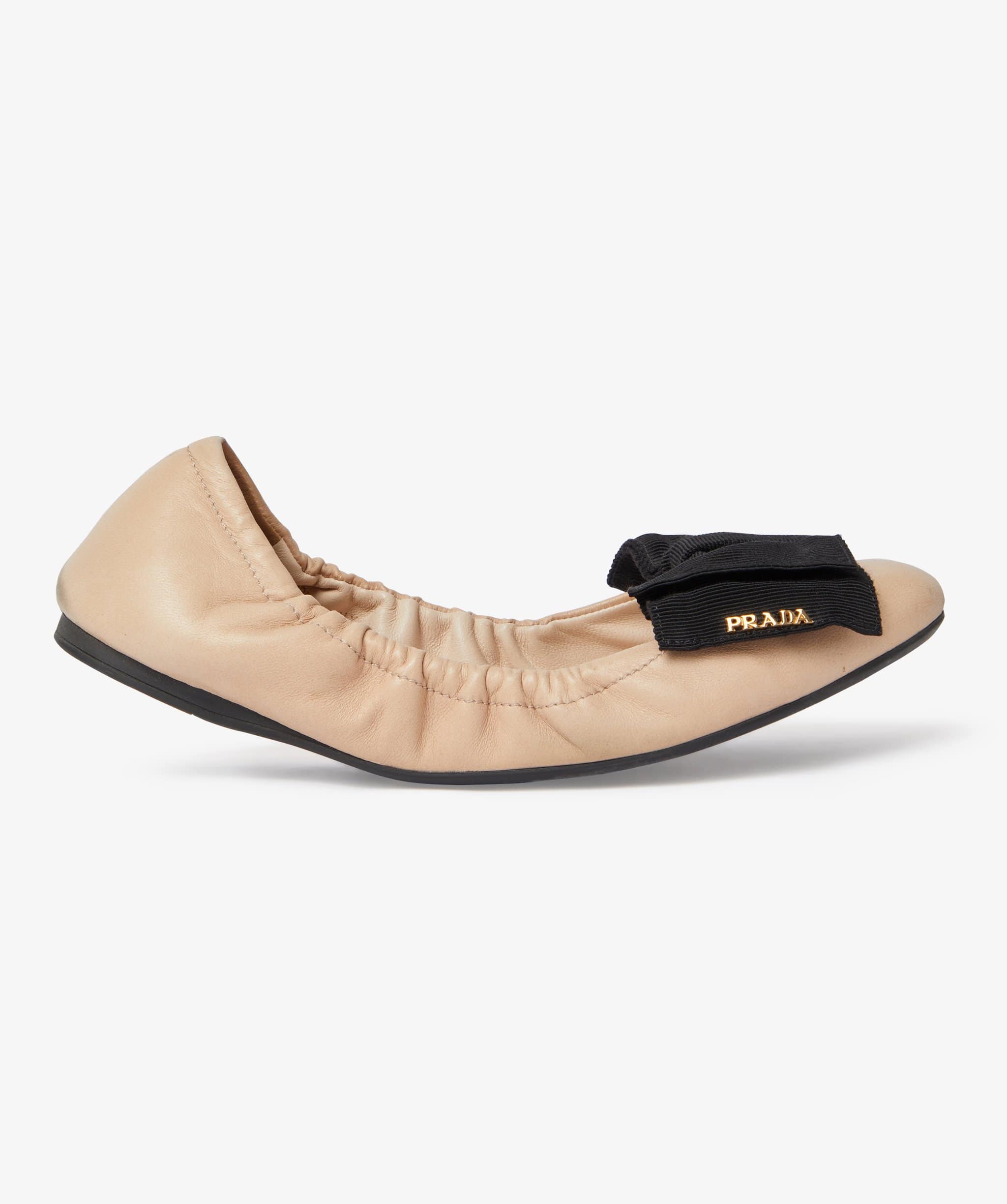 Prada Prada Beige Bow Ballerinas