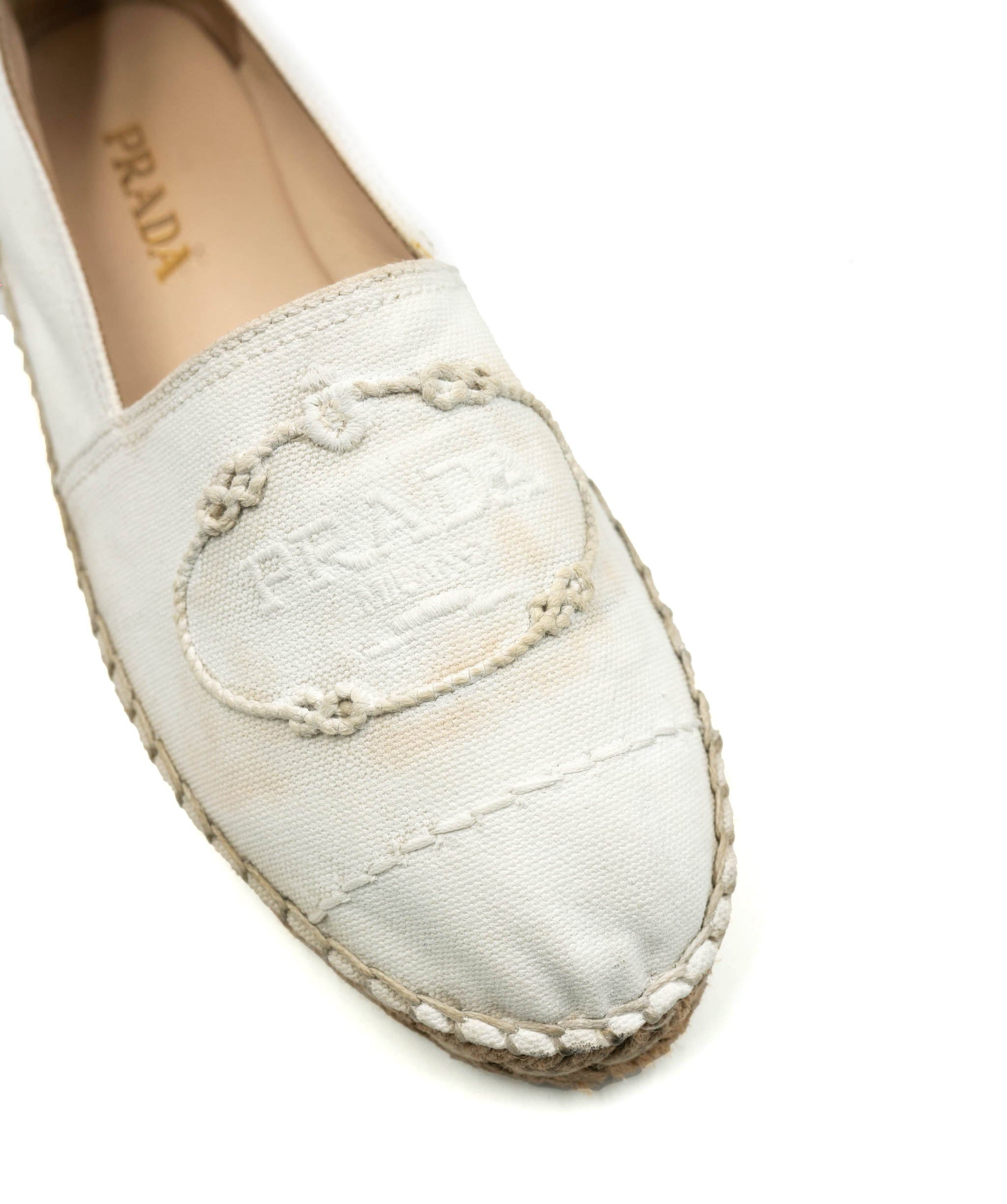 Prada Prada Cotton Embroidered Logo Espadrilles size 37 - AWC1873