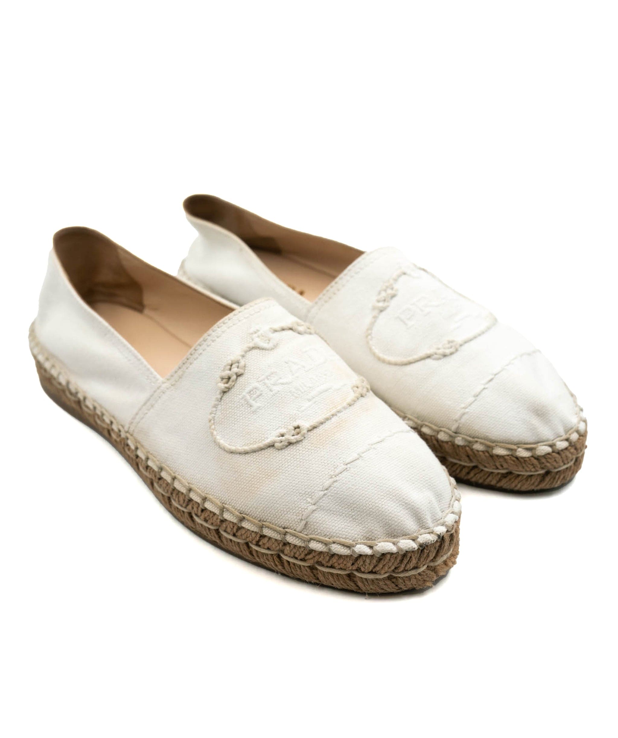 Prada Prada Cotton Embroidered Logo Espadrilles size 37 - AWC1873