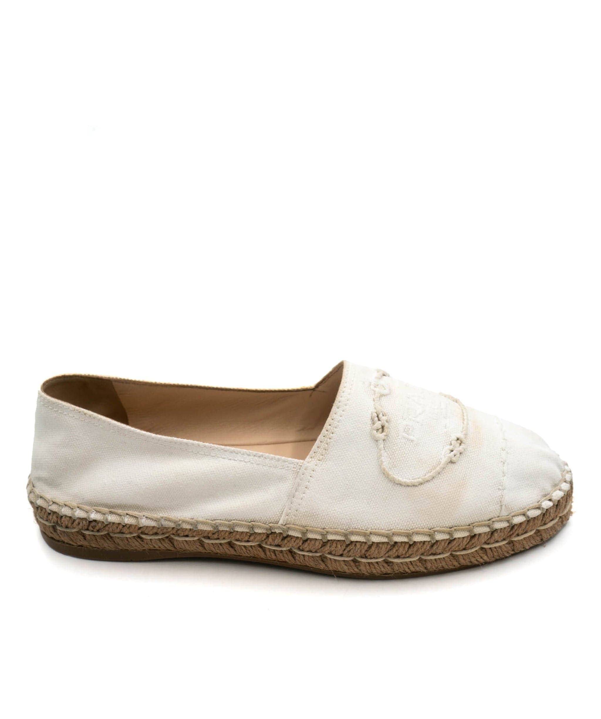 Prada Prada Cotton Embroidered Logo Espadrilles size 37 - AWC1873