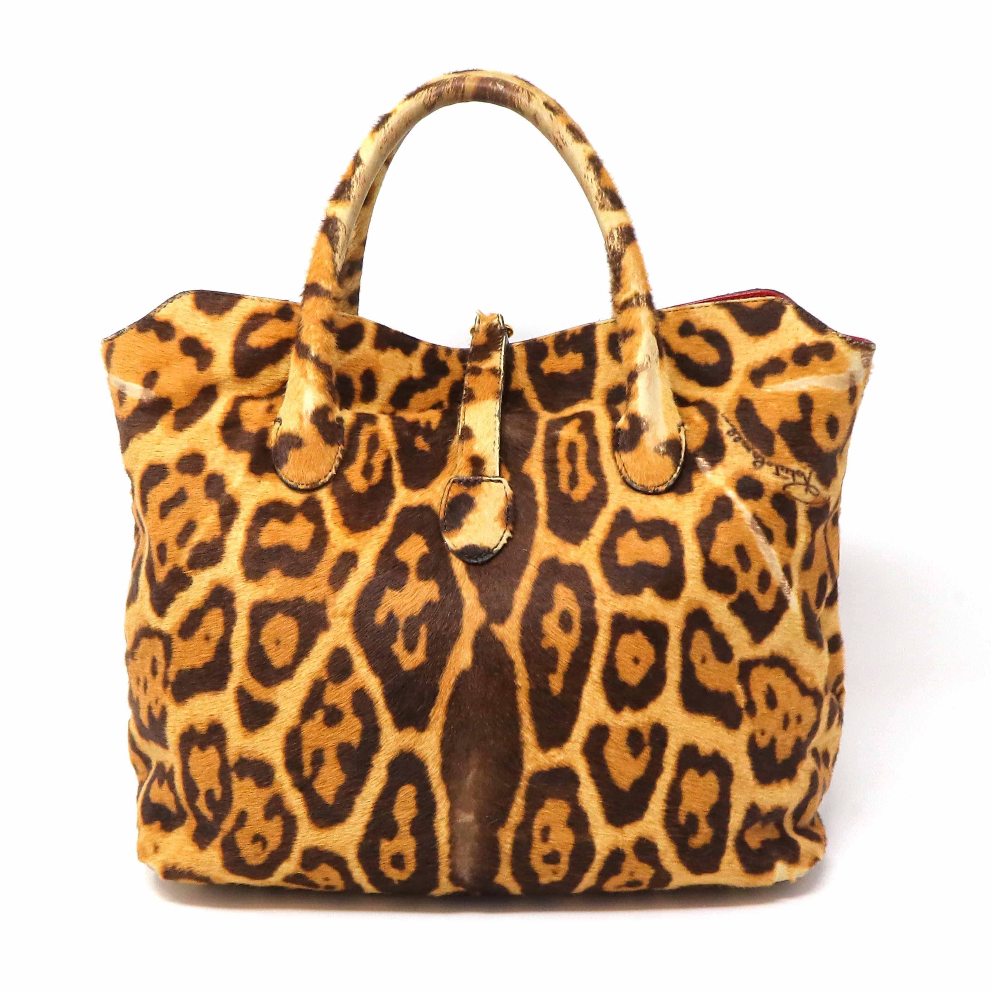 Roberto Cavalli Roberto Cavalli Pony Skin Leopard Printed Tote