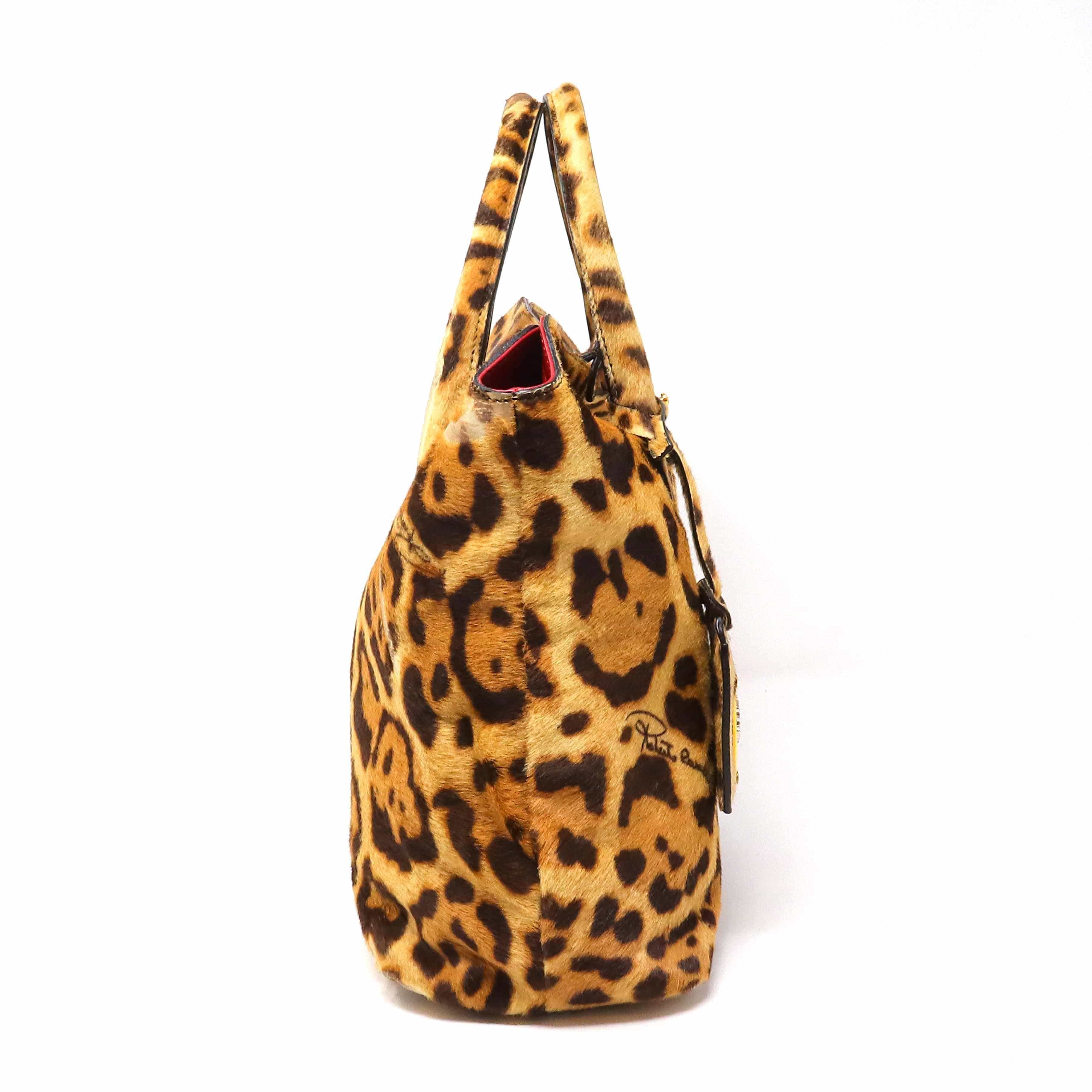 Roberto Cavalli Roberto Cavalli Pony Skin Leopard Printed Tote