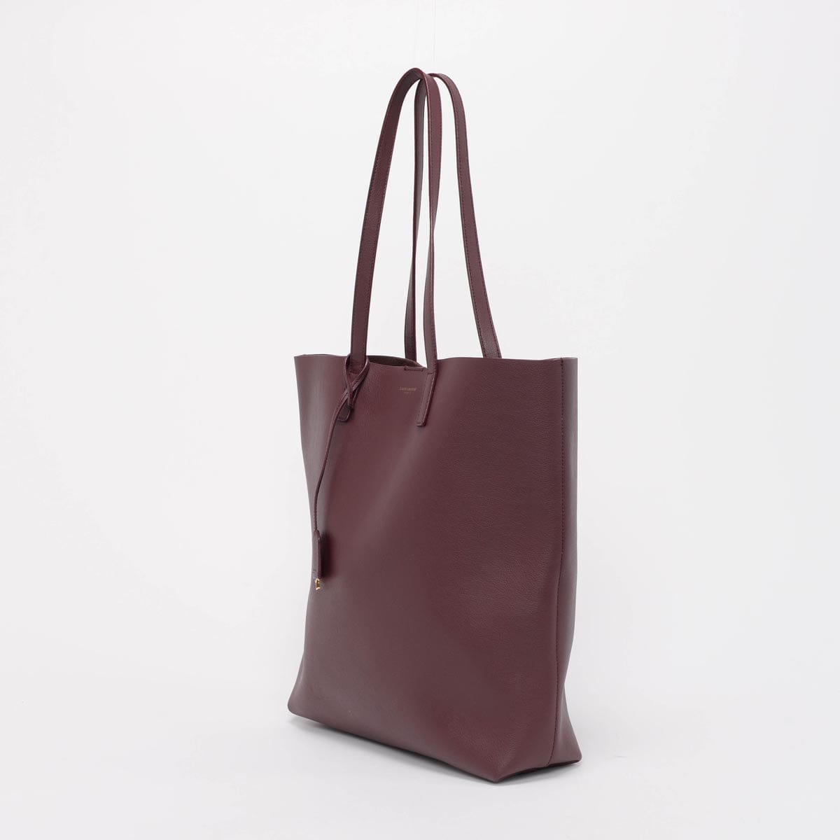 Saint Laurent Saint Laurent Burgundy Calfskin Shopping Tote