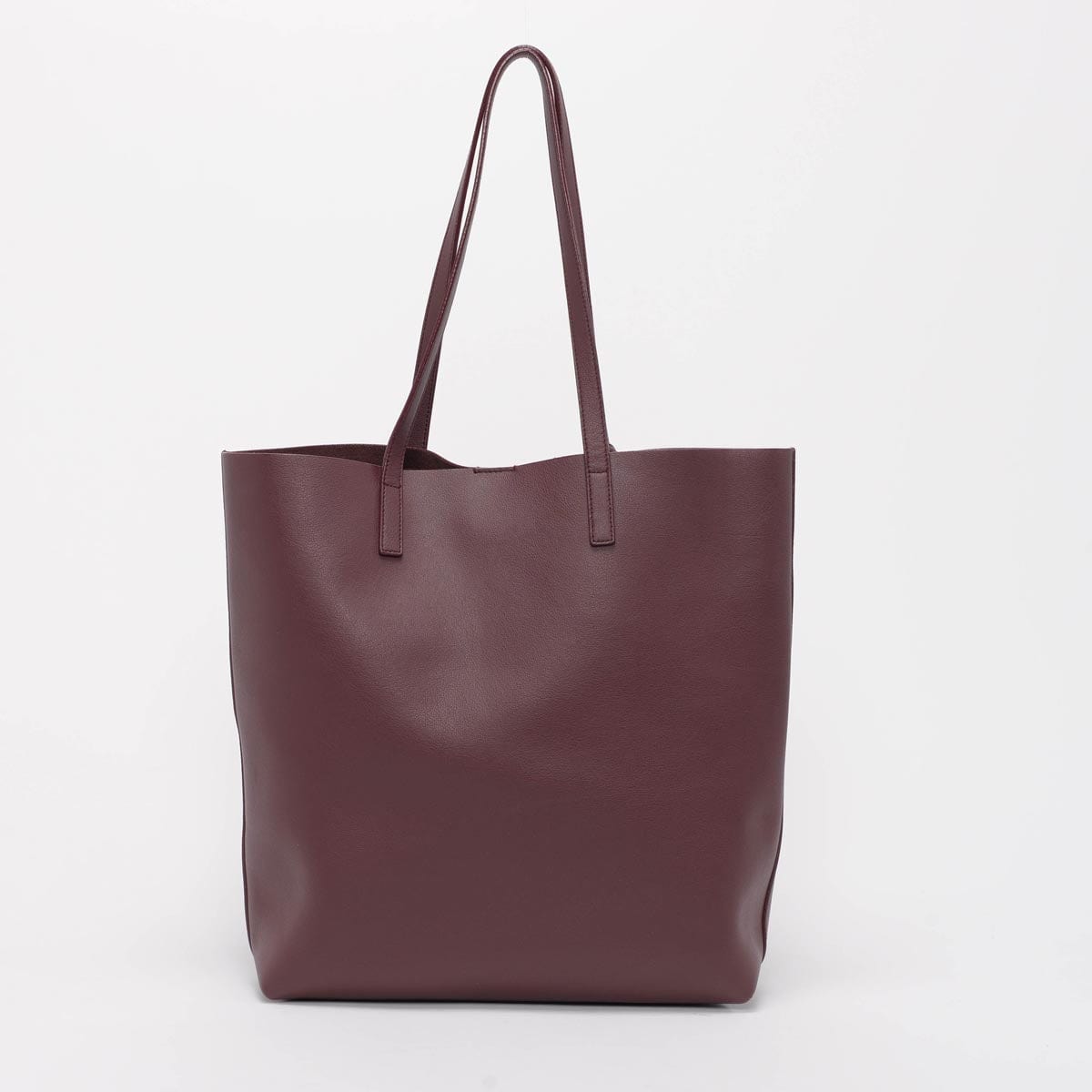 Saint Laurent Saint Laurent Burgundy Calfskin Shopping Tote