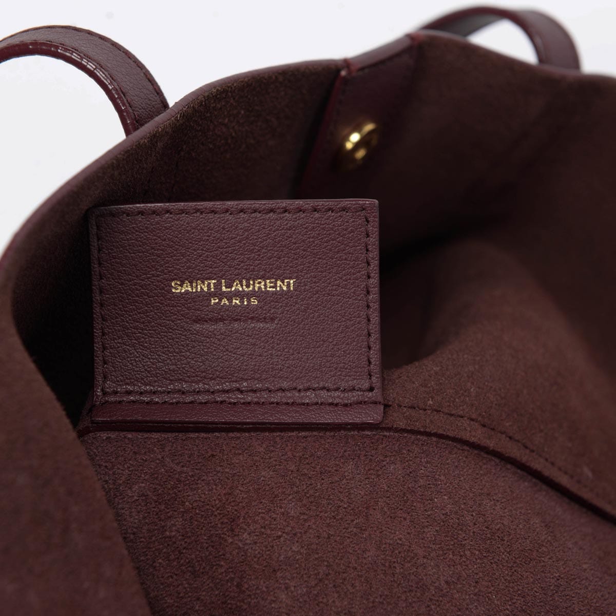 Saint Laurent Saint Laurent Burgundy Calfskin Shopping Tote