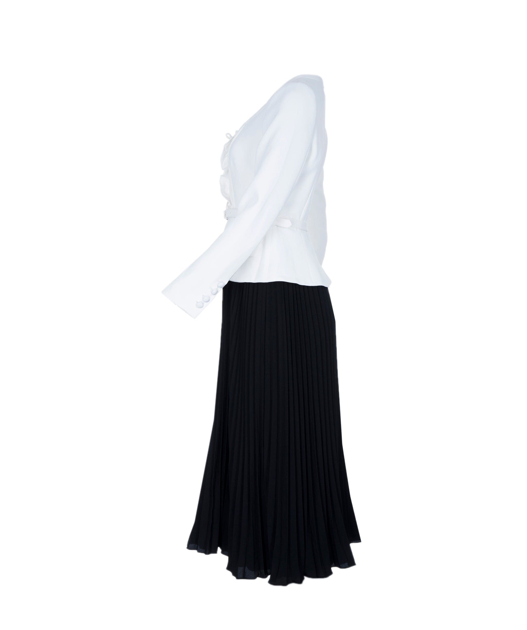 Self Portrait Self Portrait black and white plisse and bows dress - AEC1071