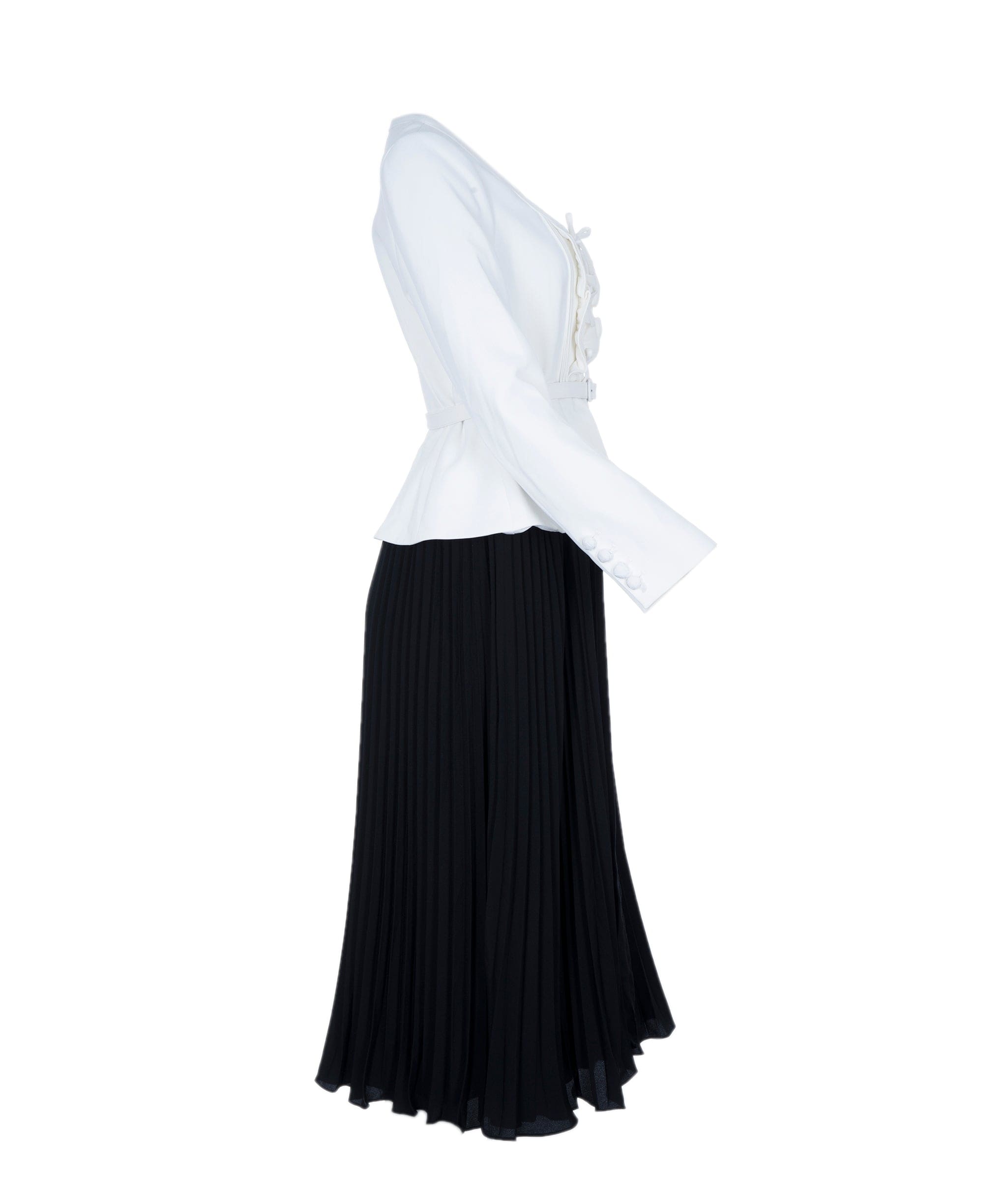 Self Portrait Self Portrait black and white plisse and bows dress - AEC1071