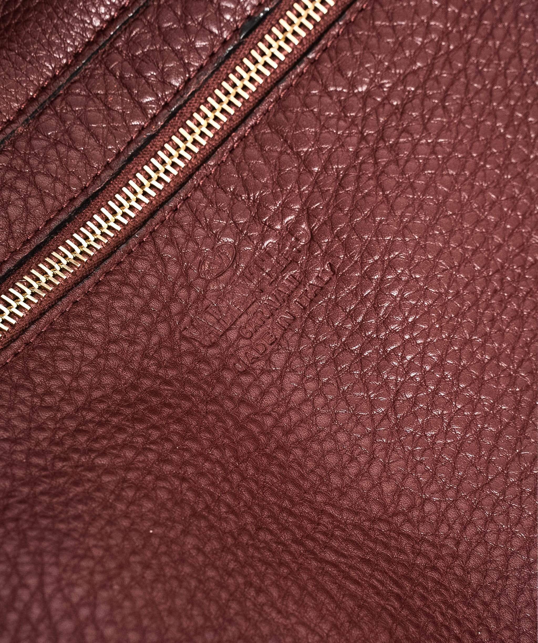 Valentino Valentino Burgundy Leather Rockstud Tote Bag - AGL1361