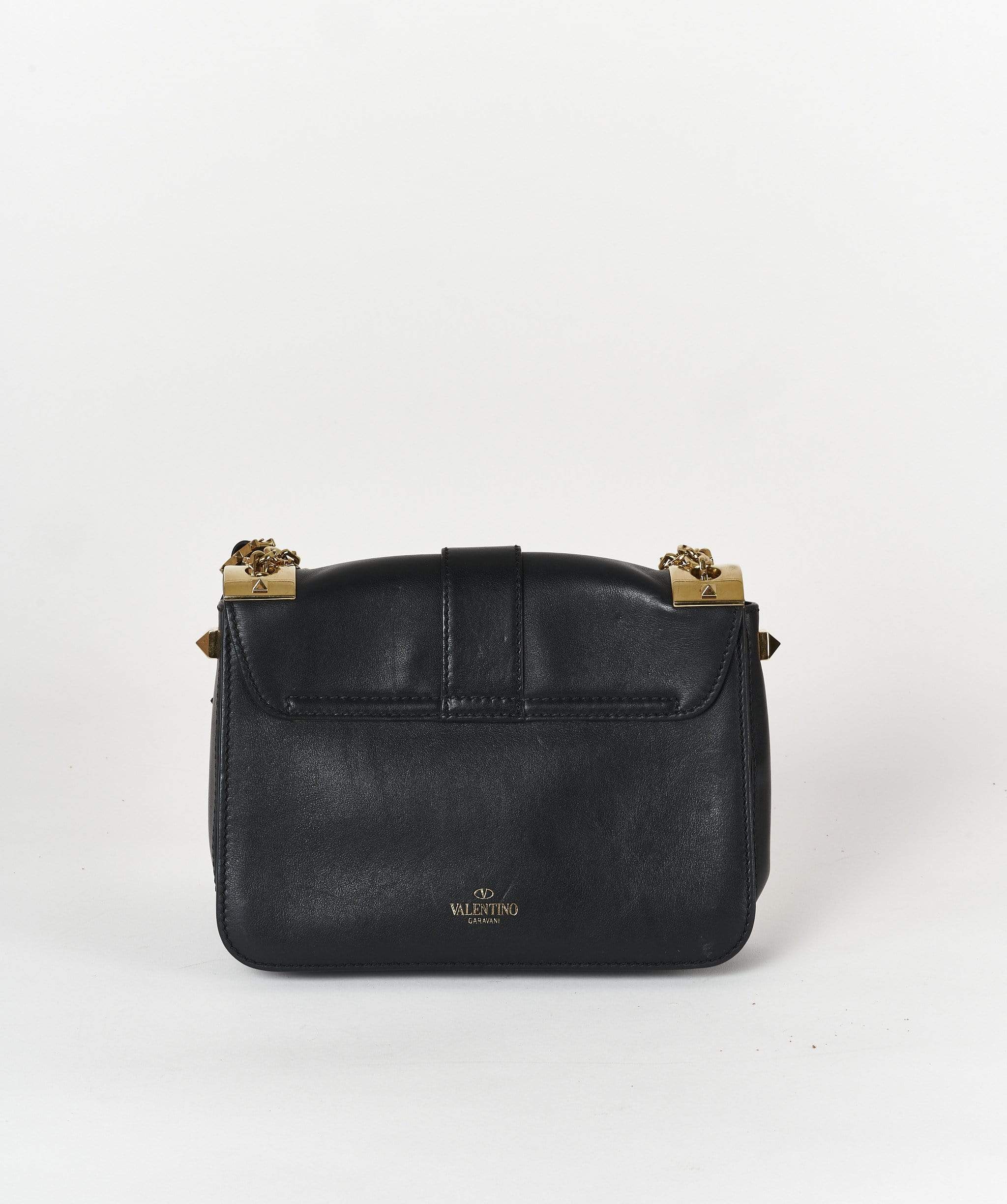 Valentino Valentino Gold Chain Detail Black Crossbody Bag