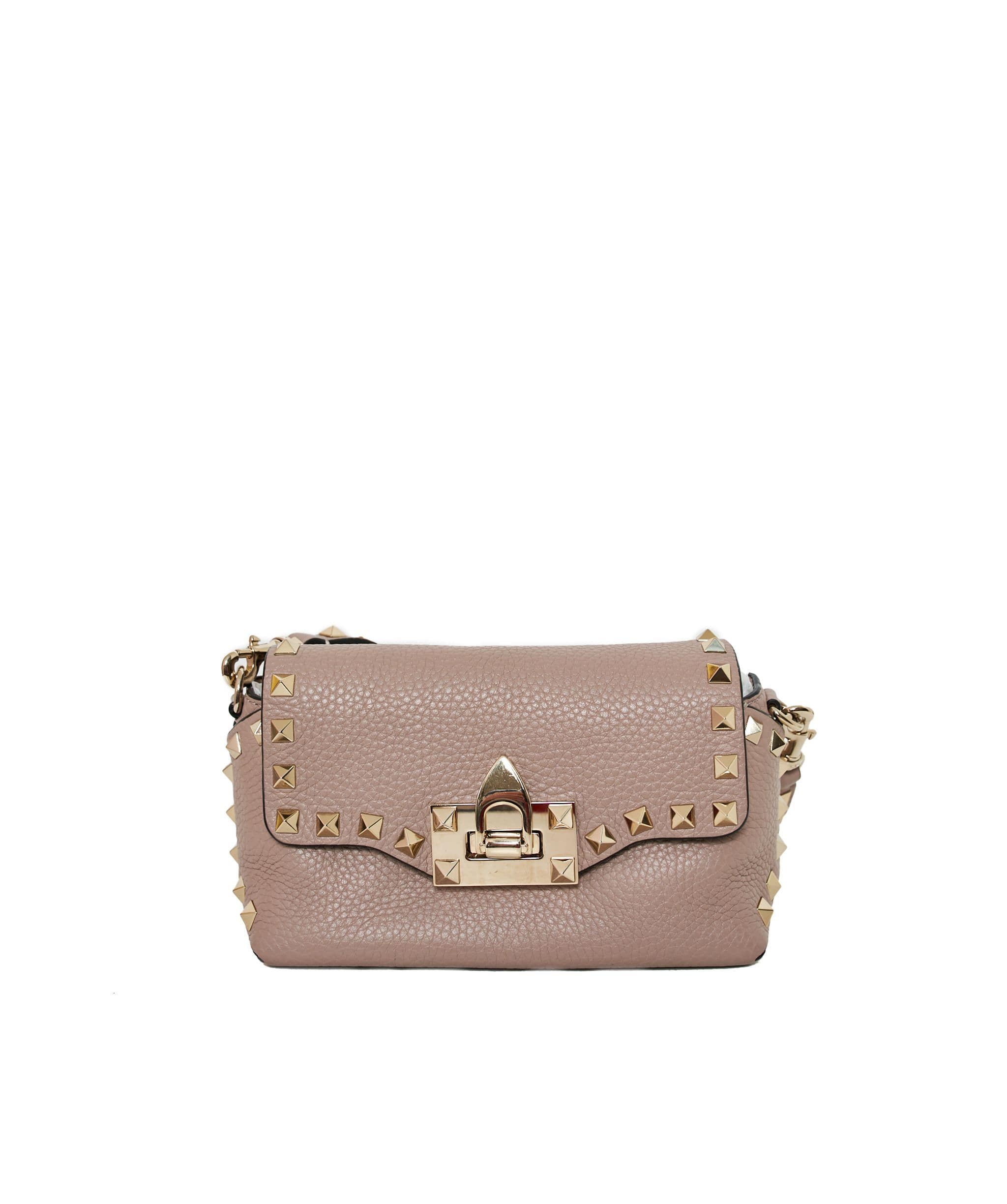 Valentino Valentino Mini Rockstud Beige Leather Crosssbody Bag  AGL1159