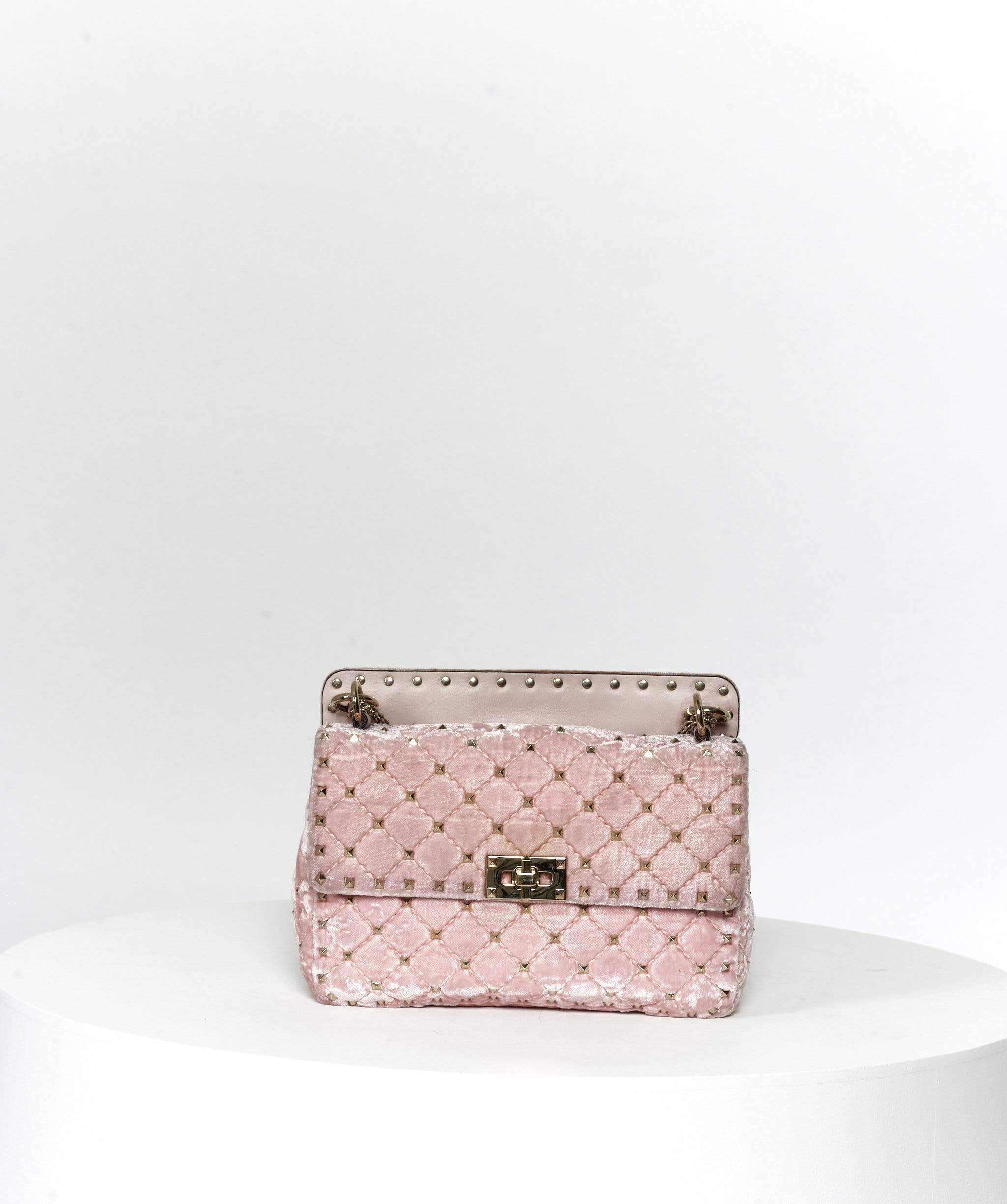 Valentino Valentino pink suede rock stud bag garavani