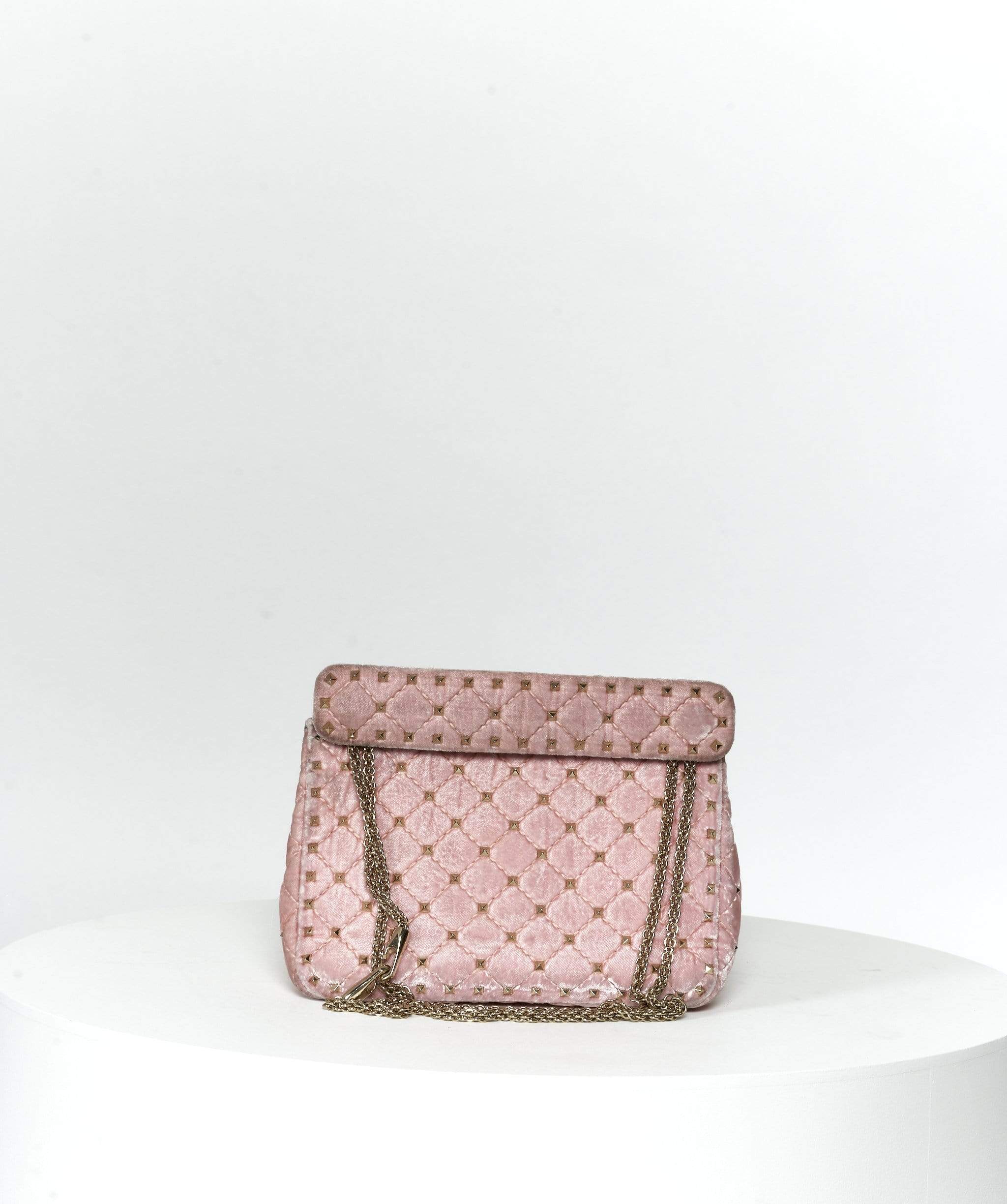 Valentino Valentino pink suede rock stud bag garavani