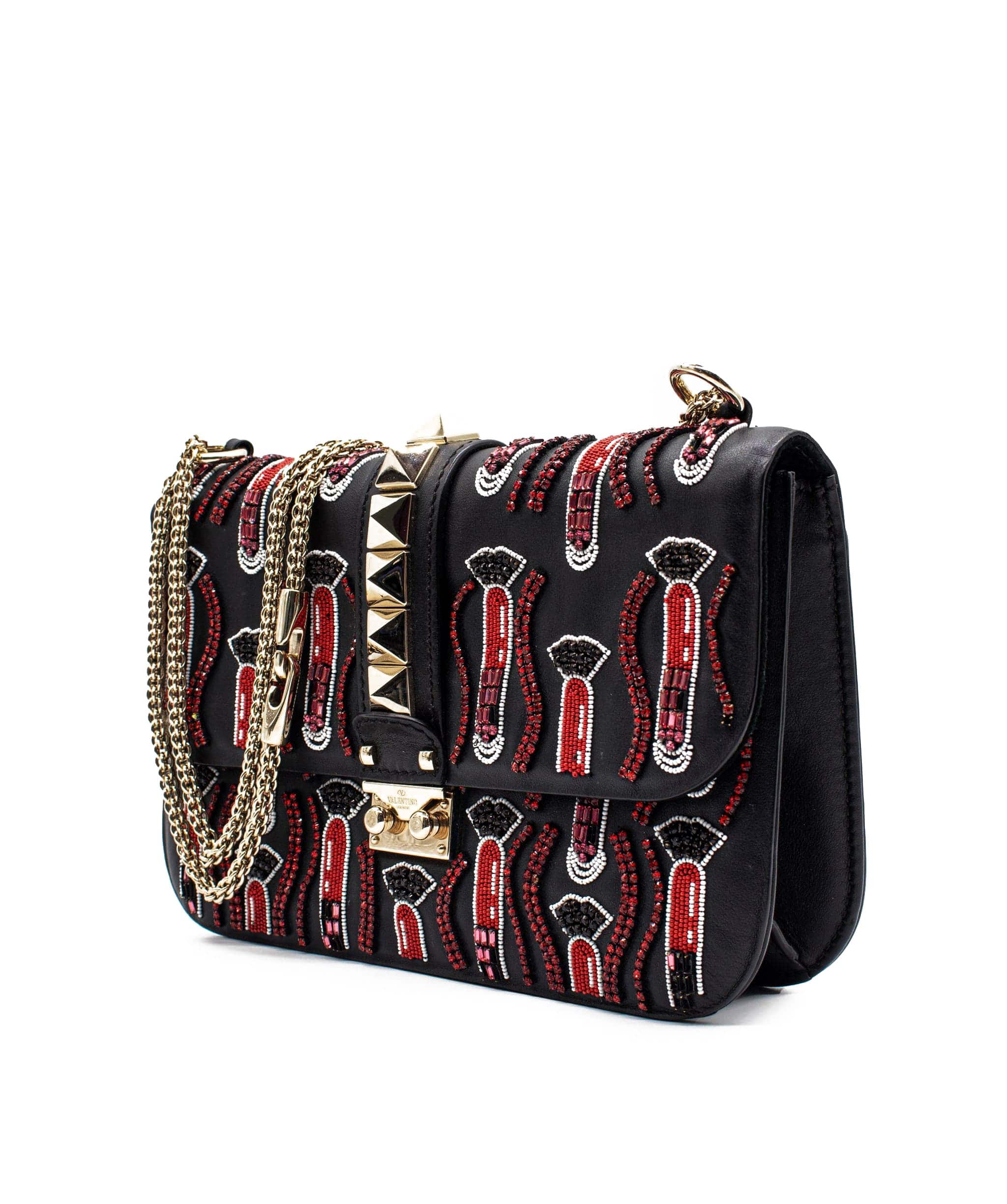 Valentino Valentino Rockstud Lock Lipstick Shoulder Bag RJC1187